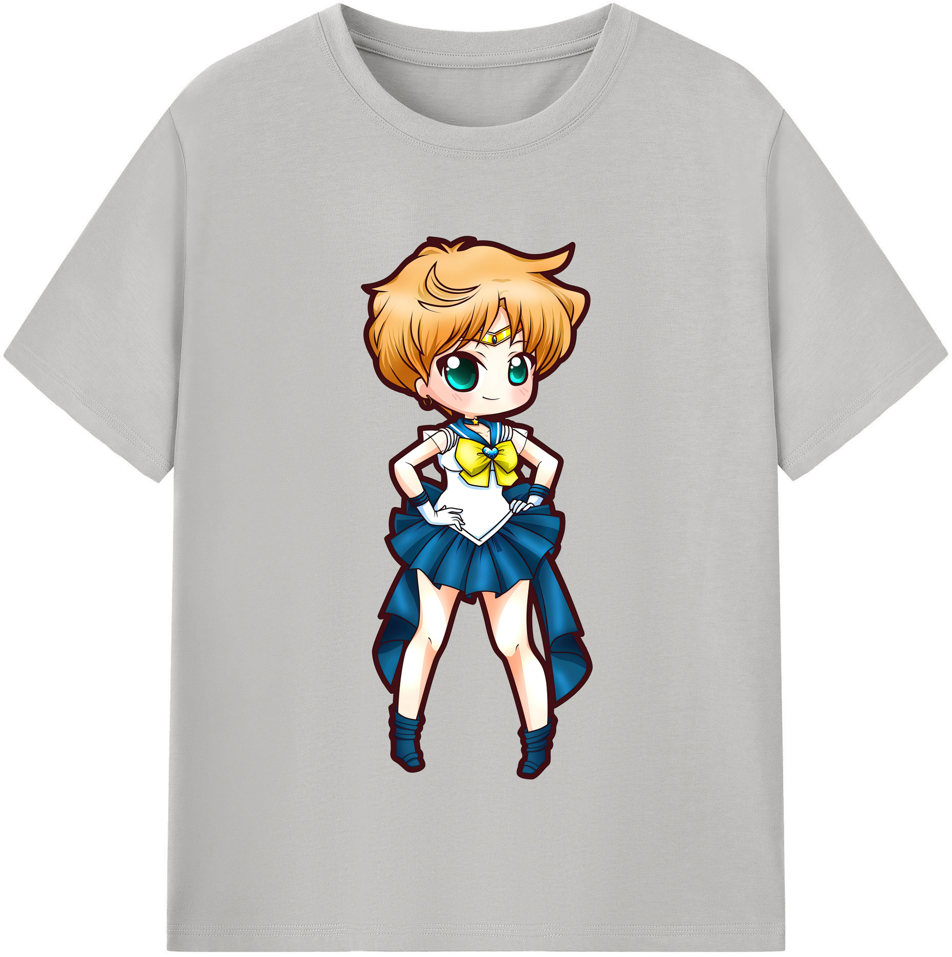 （画像用） 美少女戦士セーラームーン 天王はるか Sailor Moon Tenoh Haruka レディースカジュアルプリントTシャツ（綿100％）