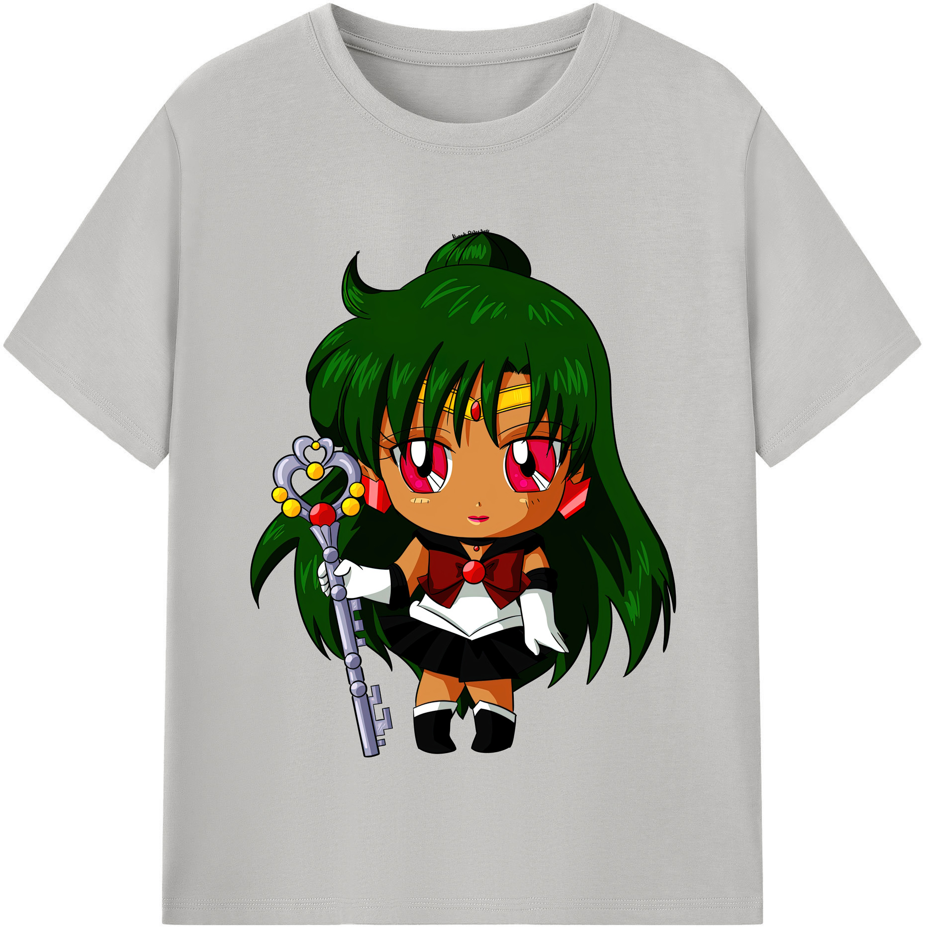 （画像用） 美少女戦士セーラームーン 冥王せつな Sailor Moon Meiou Setsuna レディースカジュアルプリントTシャツ（綿100％）