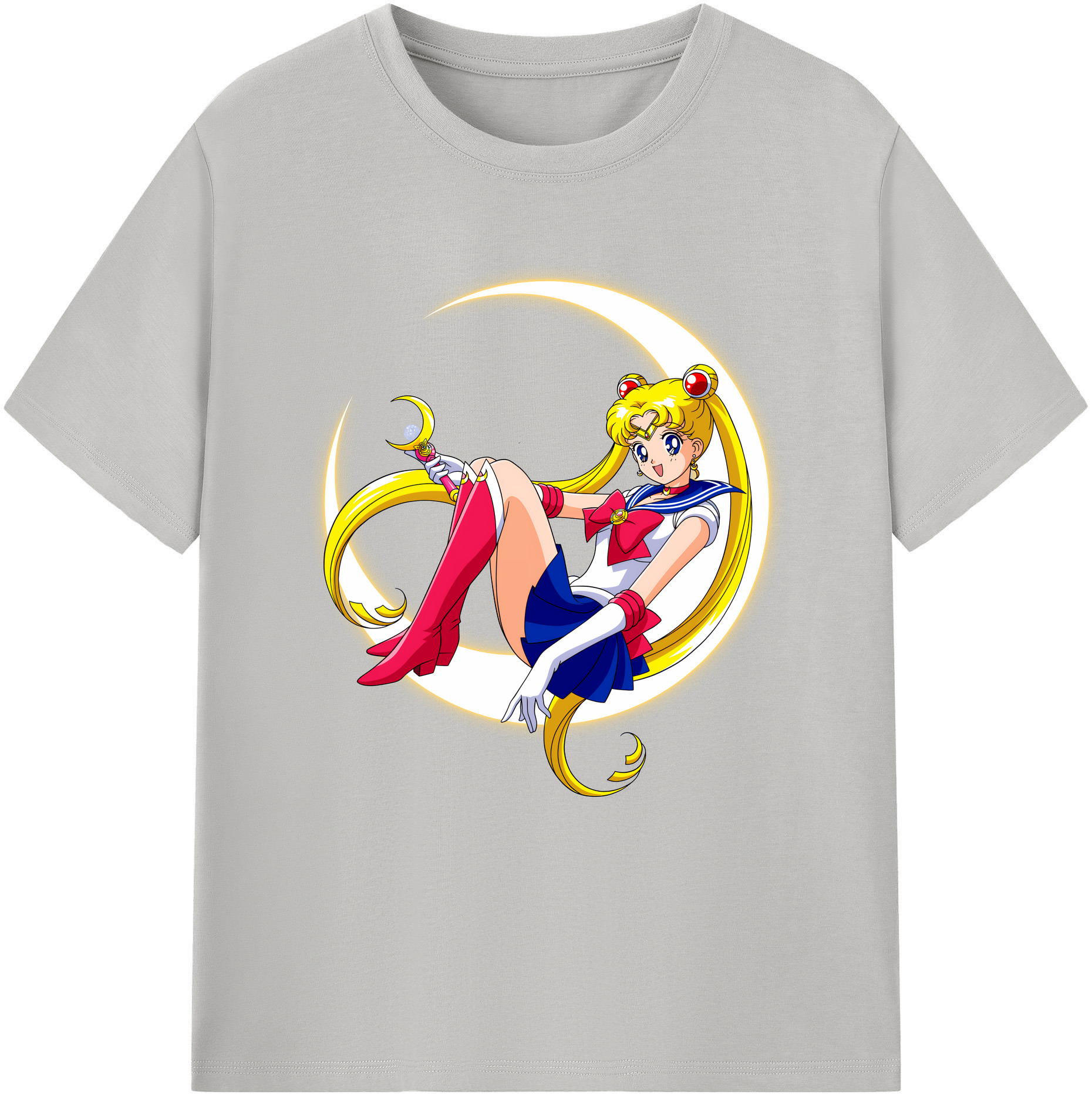 （画像用） 美少女戦士セーラームーン 月野 うさぎ つきの うさぎ Sailor Moon Tsukino Usagi レディースカジュアルプリントTシャツ（綿100％）