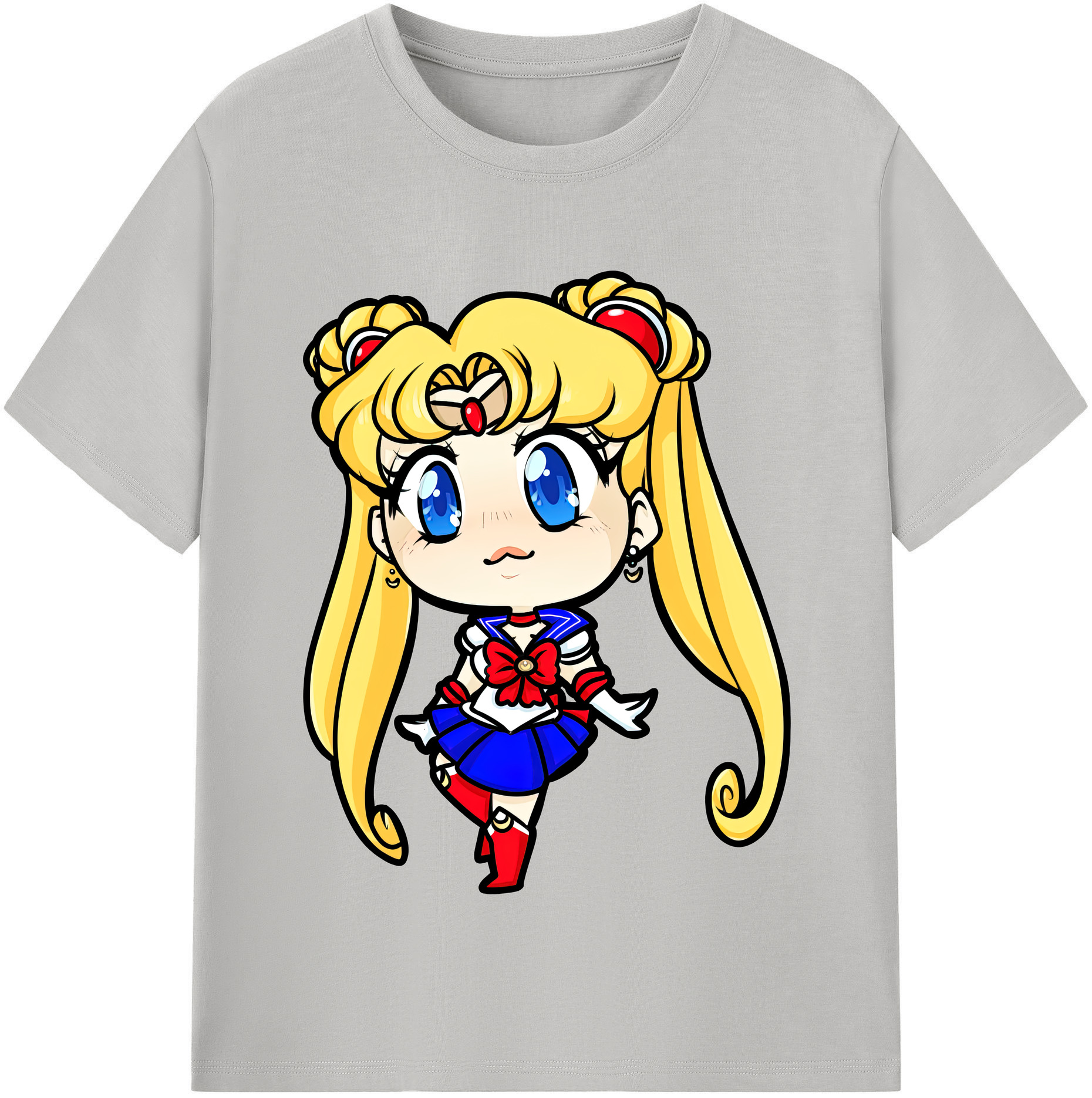 （画像用） 美少女戦士セーラームーン 月野 うさぎ つきの うさぎ Sailor Moon Tsukino Usagi レディースカジュアルプリントTシャツ（綿100％）