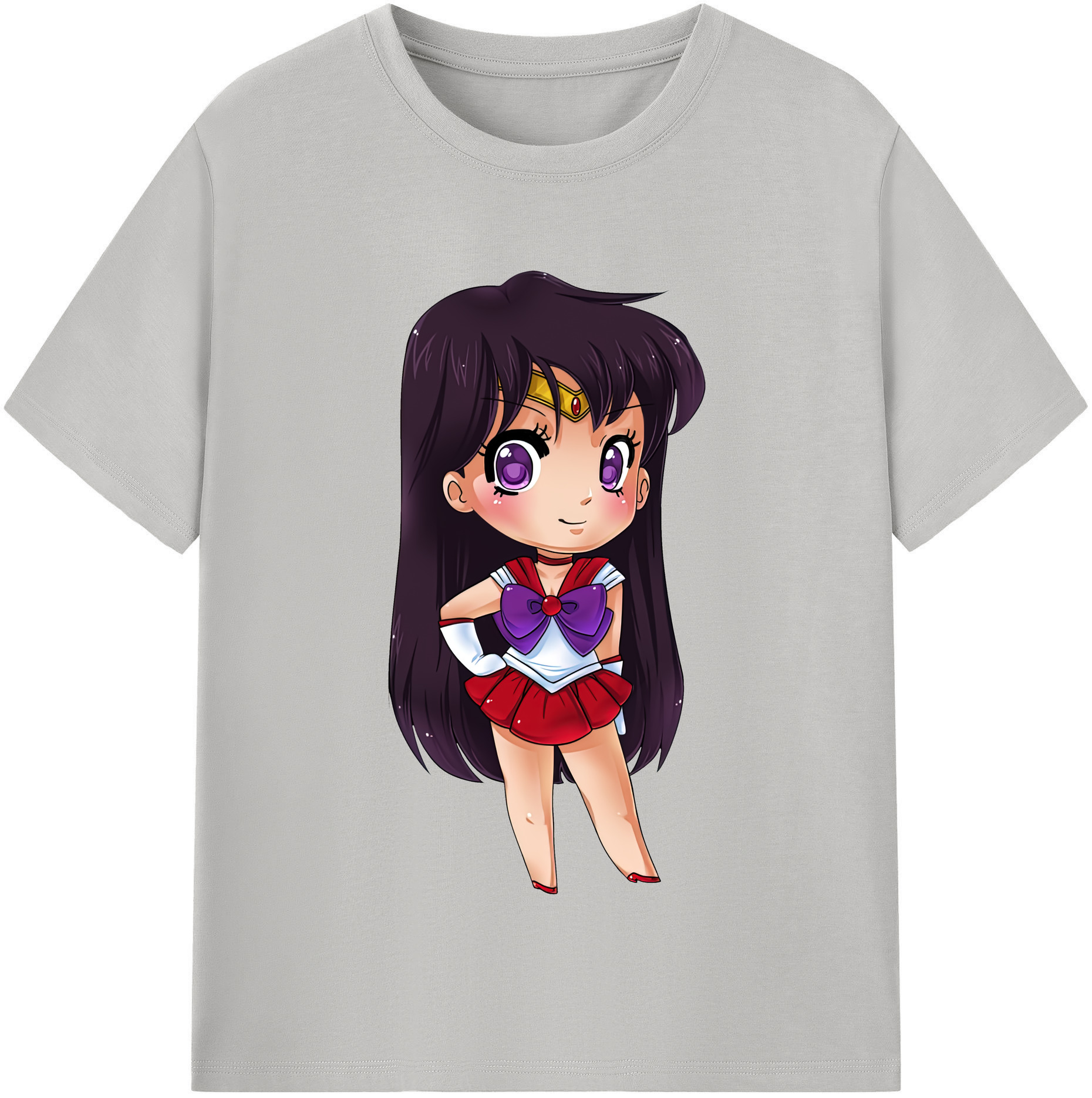（画像用） 美少女戦士セーラームーン 火野レイ ひの レイ Sailor Moon Hino Rei （セーラーマーズ,Sailor Mars） レディースカジュアルプリントTシャツ（綿100％）