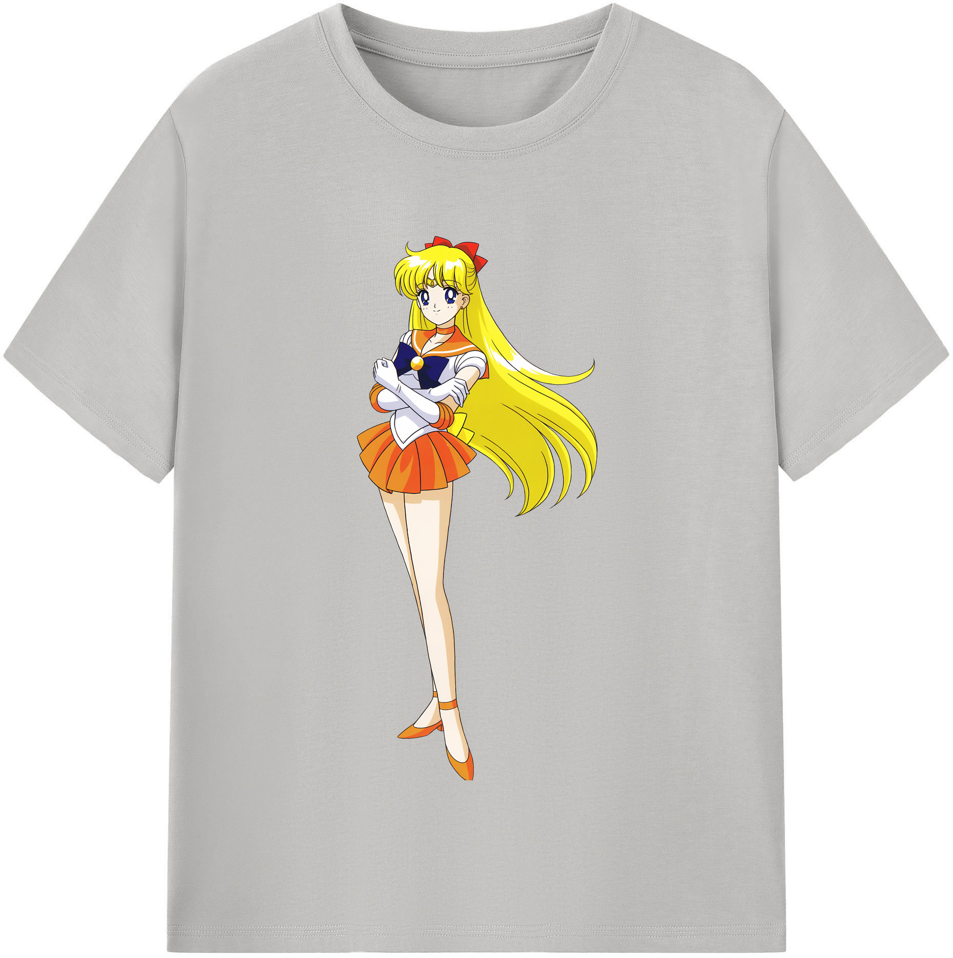 （画像用） 美少女戦士セーラームーン 愛野 美奈子 あいの みなこ Sailor Moon Aino Minako レディースカジュアルプリントTシャツ（綿100％）