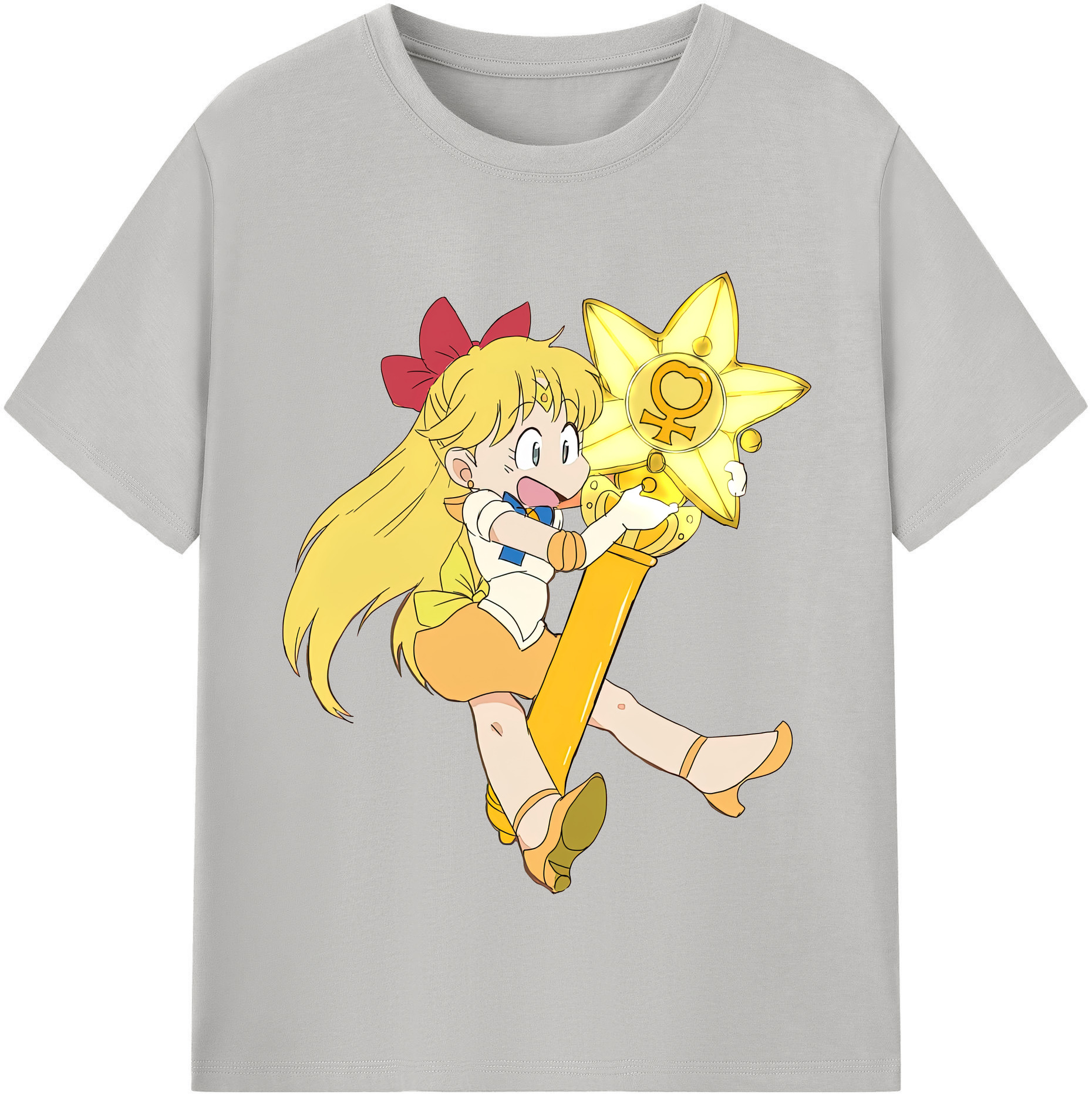（画像用） 美少女戦士セーラームーン 愛野 美奈子 あいの みなこ Sailor Moon Aino Minako レディースカジュアルプリントTシャツ（綿100％）
