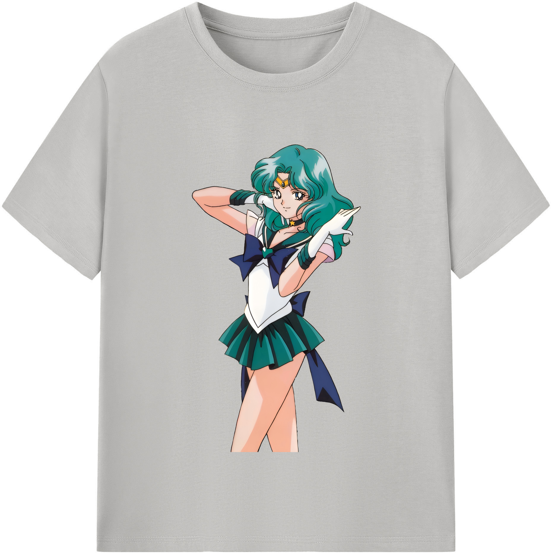 （画像用） 美少女戦士セーラームーン 海王 みちる（かいおう みちる） Sailor Moon Kaiou Michiru レディースカジュアルプリントTシャツ（綿100％）