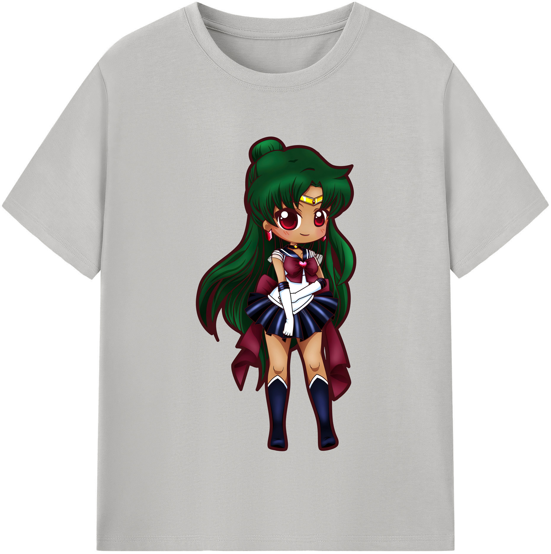 （画像用） 美少女戦士セーラームーン 冥王せつな Sailor Moon Meiou Setsuna レディースカジュアルプリントTシャツ（綿100％）