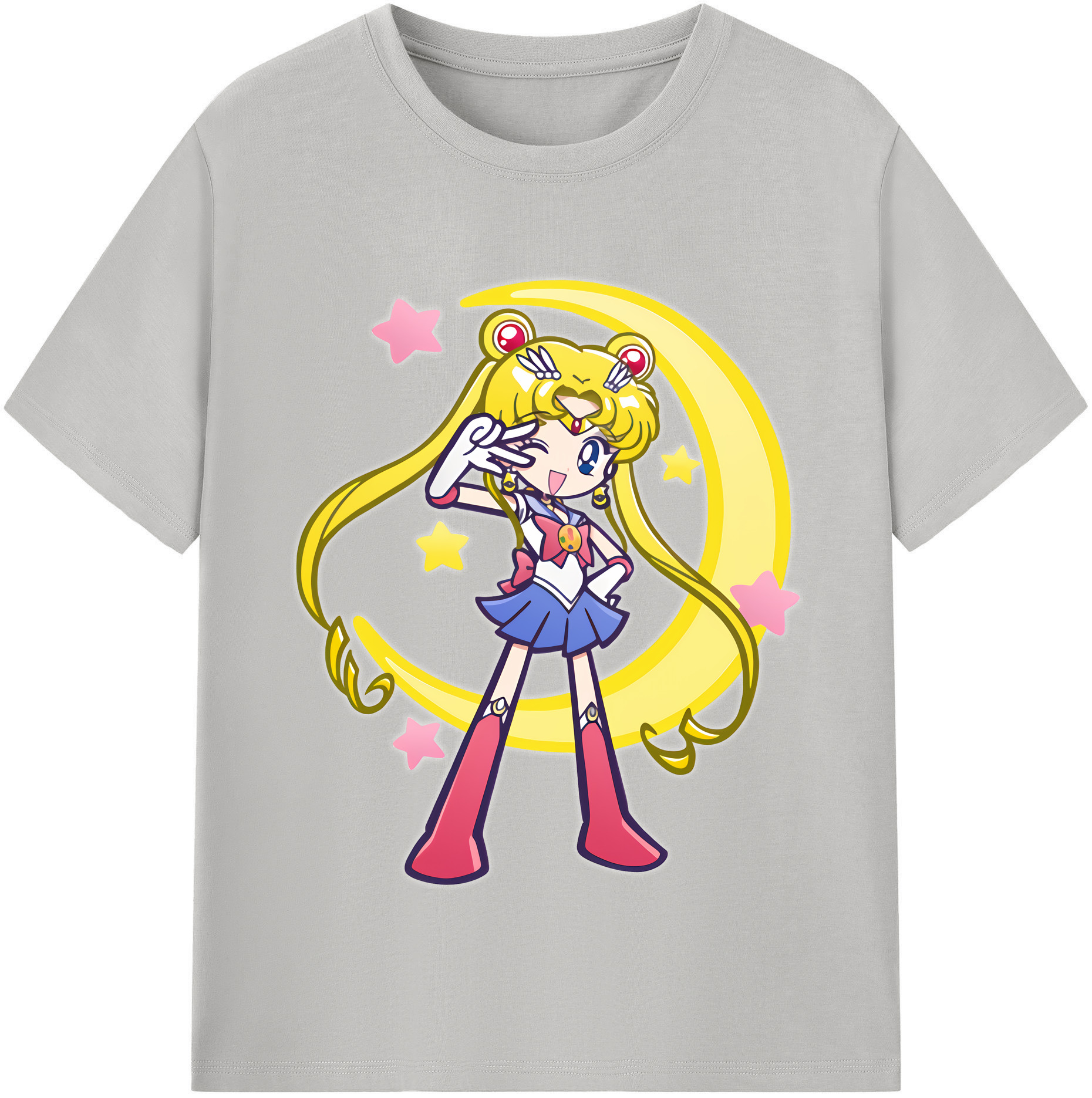 （画像用） 美少女戦士セーラームーン 月野 うさぎ つきの うさぎ Sailor Moon Tsukino Usagi レディースカジュアルプリントTシャツ（綿100％）