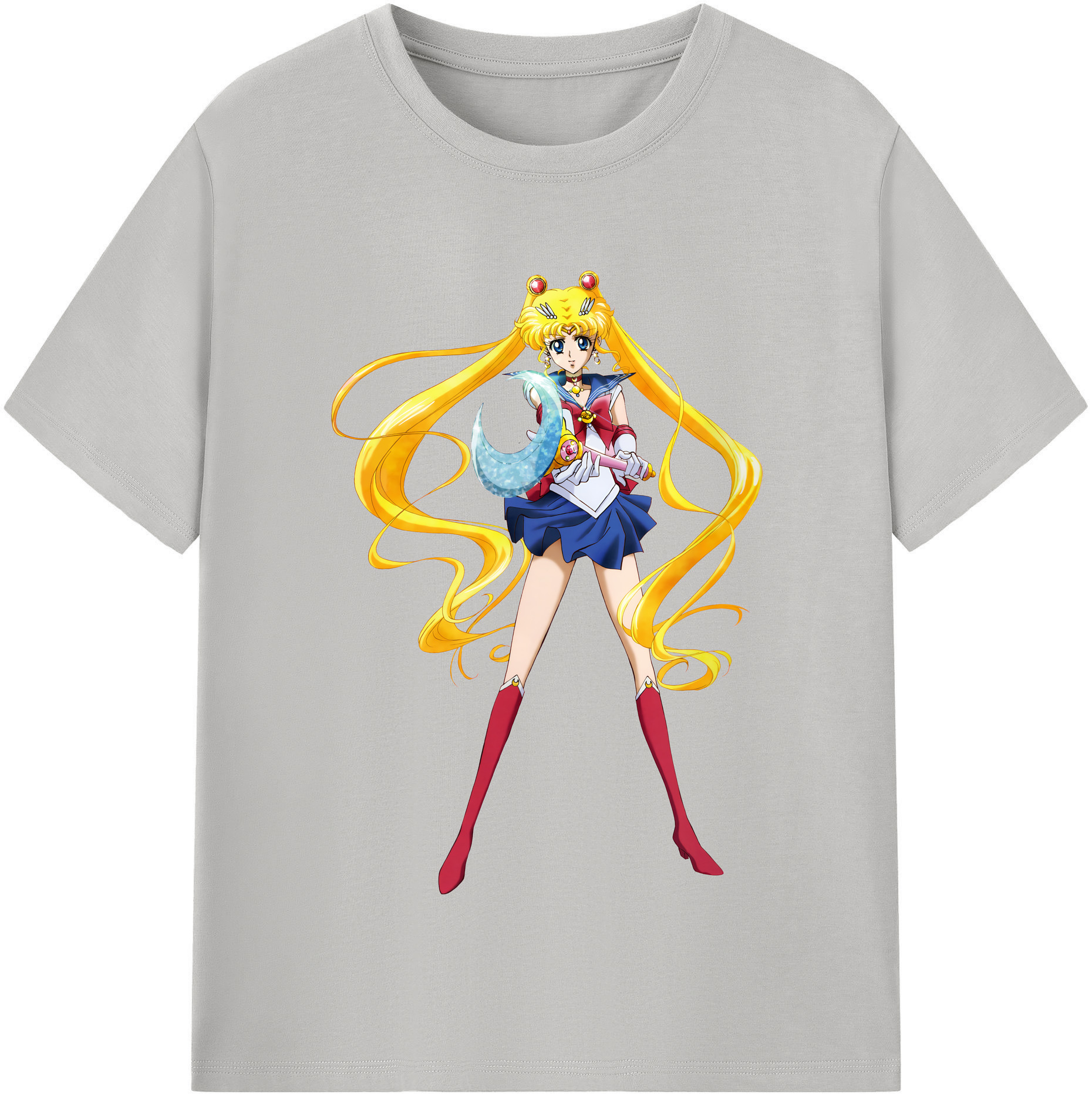 （画像用） 美少女戦士セーラームーン 月野 うさぎ つきの うさぎ Sailor Moon Tsukino Usagi レディースカジュアルプリントTシャツ（綿100％）
