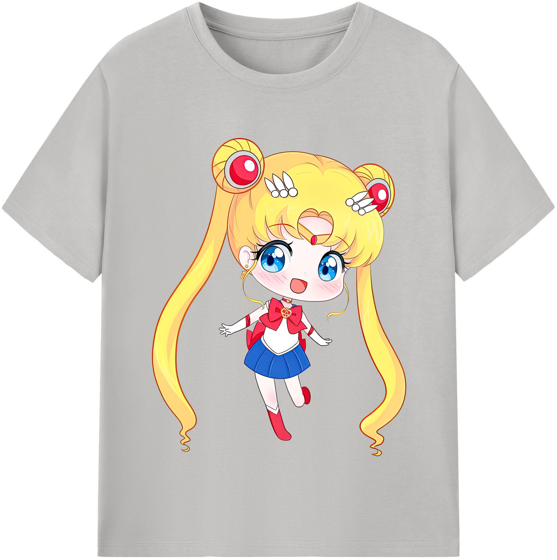 （画像用） 美少女戦士セーラームーン 月野 うさぎ つきの うさぎ Sailor Moon Tsukino Usagi レディースカジュアルプリントTシャツ（綿100％）