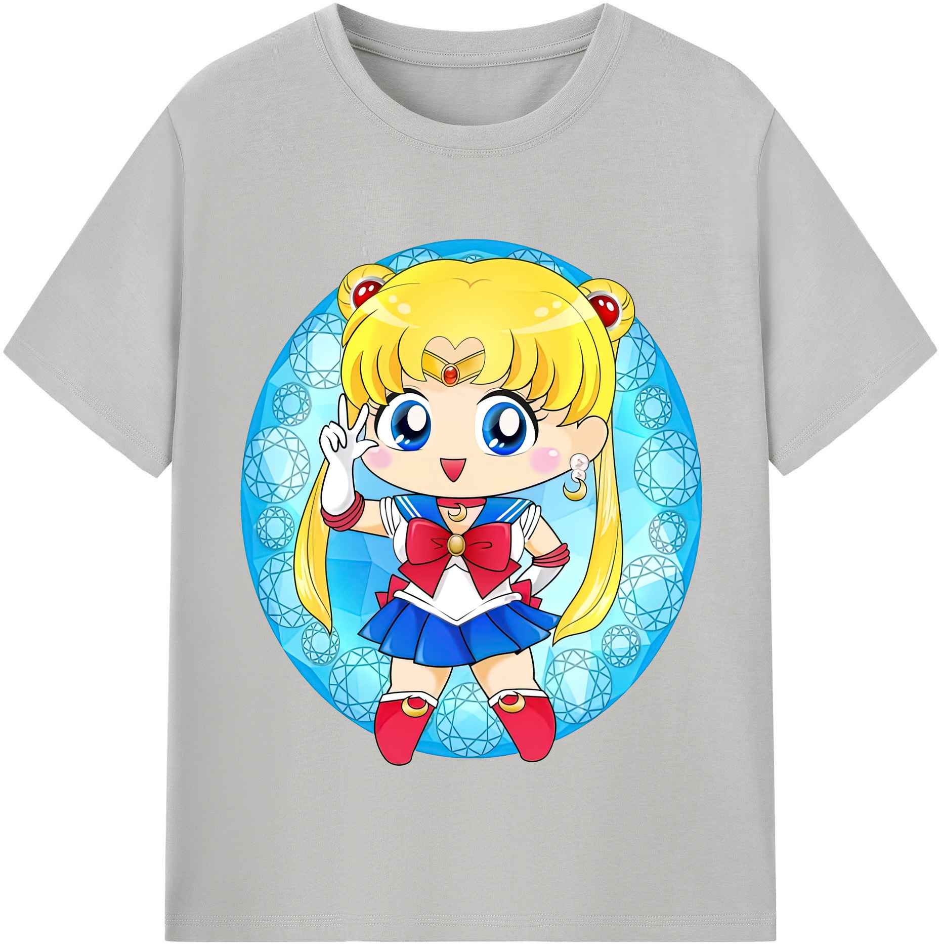 （画像用） 美少女戦士セーラームーン 月野 うさぎ つきの うさぎ Sailor Moon Tsukino Usagi レディースカジュアルプリントTシャツ（綿100％）