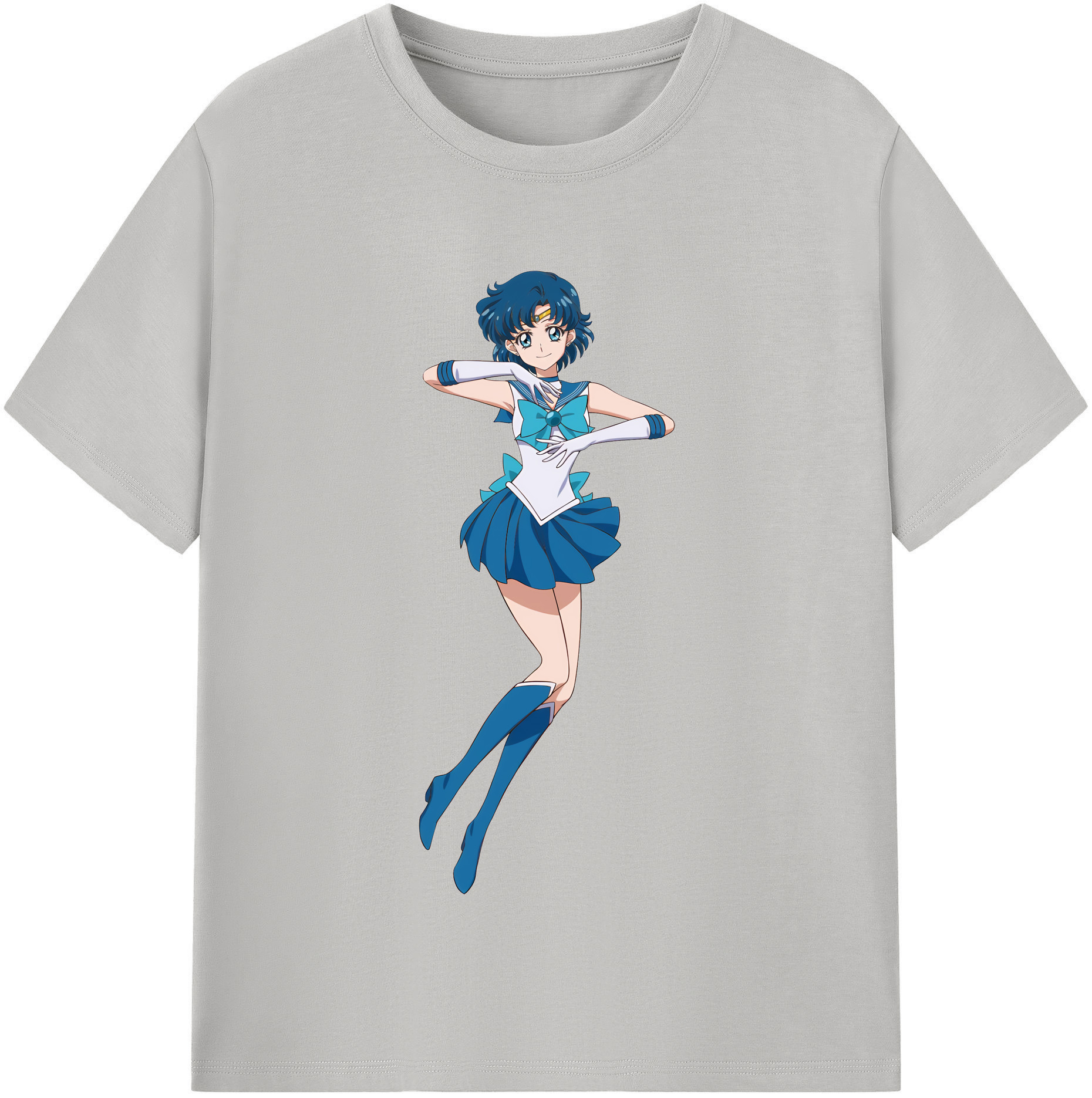 （画像用） 美少女戦士セーラームーン 水野 亜美 みずの あみ Sailor Moon Mizuno Ami レディースカジュアルプリントTシャツ（綿100％）