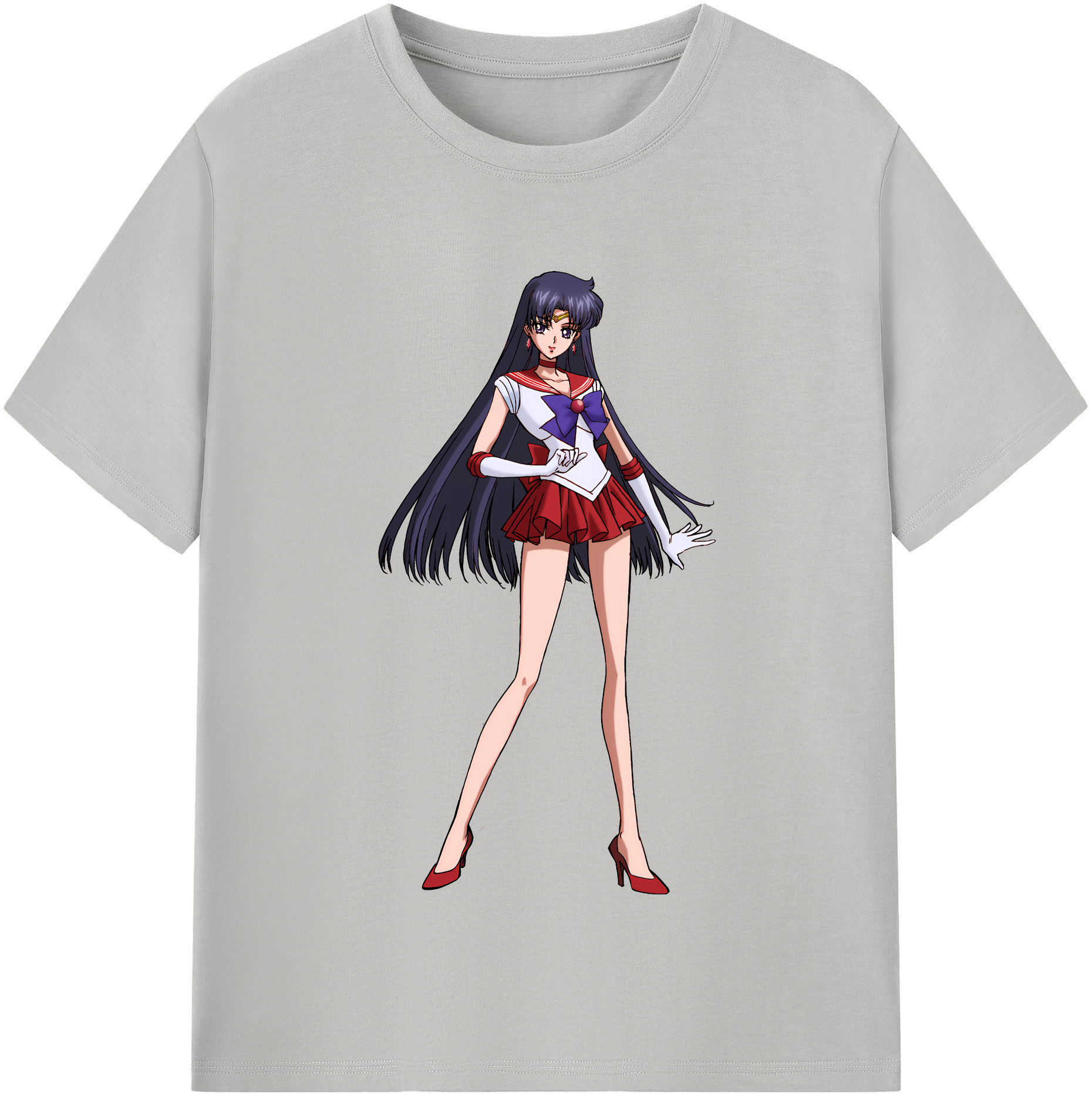 （画像用） 美少女戦士セーラームーン 火野レイ ひの レイ Sailor Moon Hino Rei （セーラーマーズ,Sailor Mars） レディースカジュアルプリントTシャツ（綿100％）