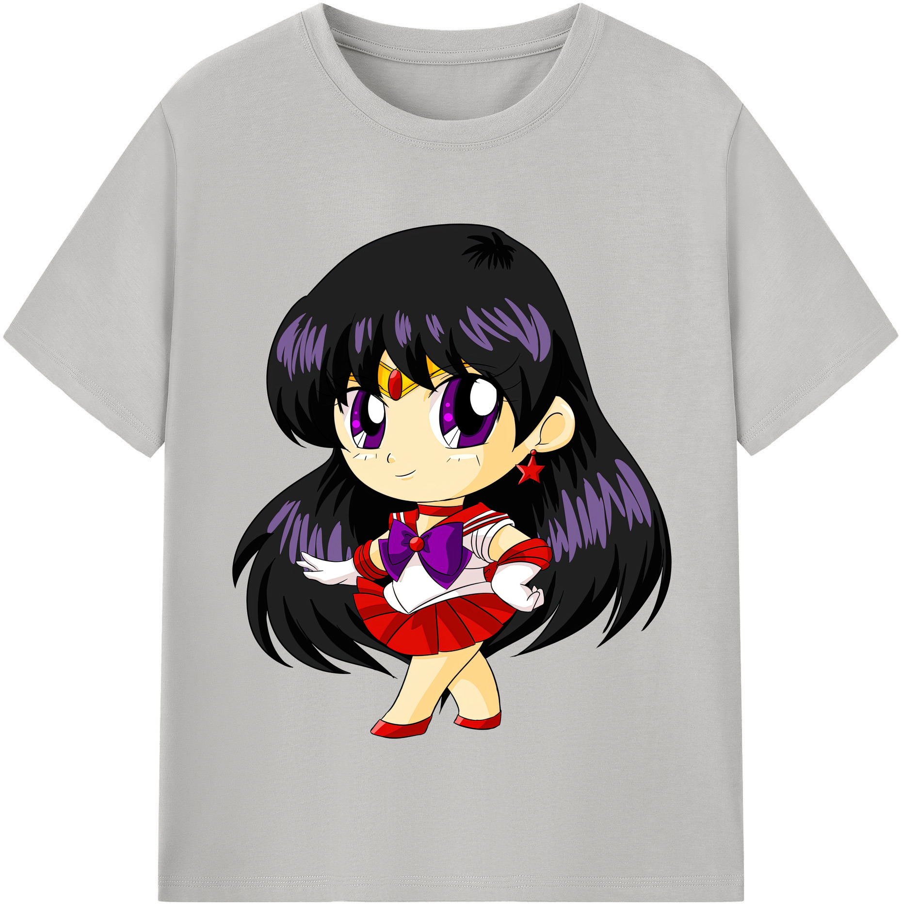 （画像用） 美少女戦士セーラームーン 火野レイ ひの レイ Sailor Moon Hino Rei （セーラーマーズ,Sailor Mars） レディースカジュアルプリントTシャツ（綿100％）