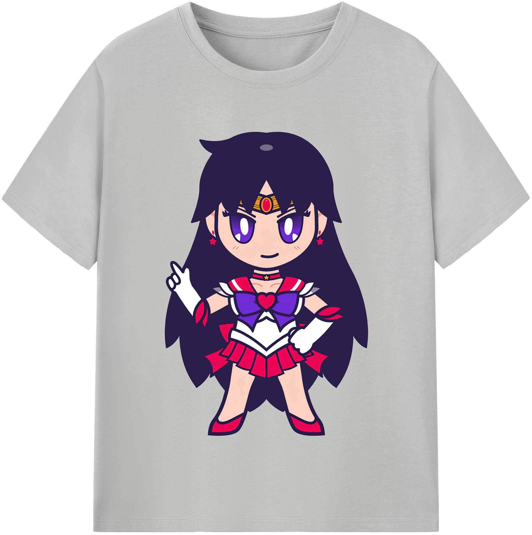 （画像用） 美少女戦士セーラームーン 火野レイ ひの レイ Sailor Moon Hino Rei （セーラーマーズ,Sailor Mars） レディースカジュアルプリントTシャツ（綿100％）