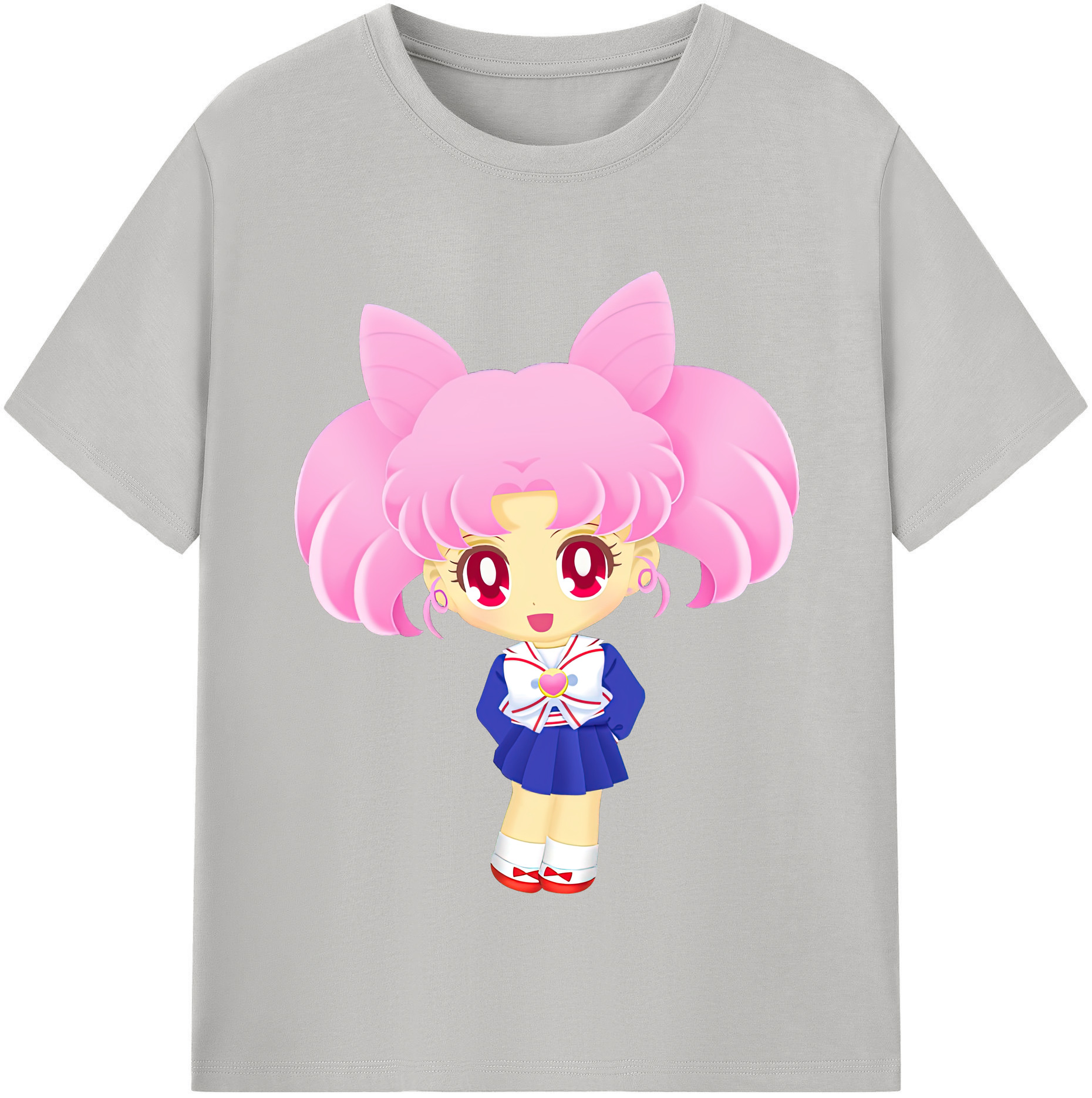 （画像用） 美少女戦士セーラームーン ちびうさ Sailor Moon Chibiusa Tsukino Usagi Small Lady Serenity レディースカジュアルプリントTシャツ（綿100％）