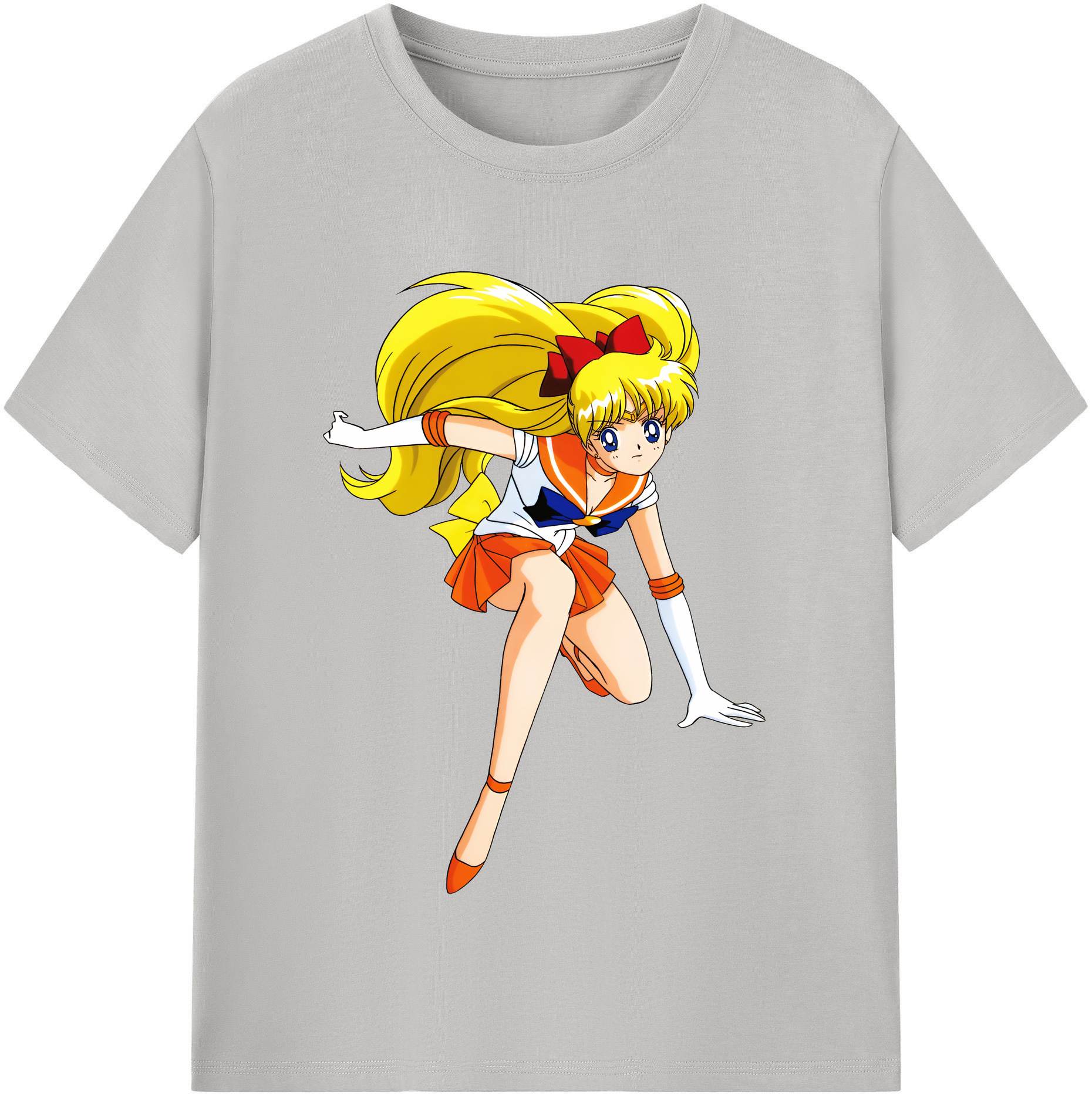 （画像用） 美少女戦士セーラームーン 愛野 美奈子 あいの みなこ Sailor Moon Aino Minako レディースカジュアルプリントTシャツ（綿100％）