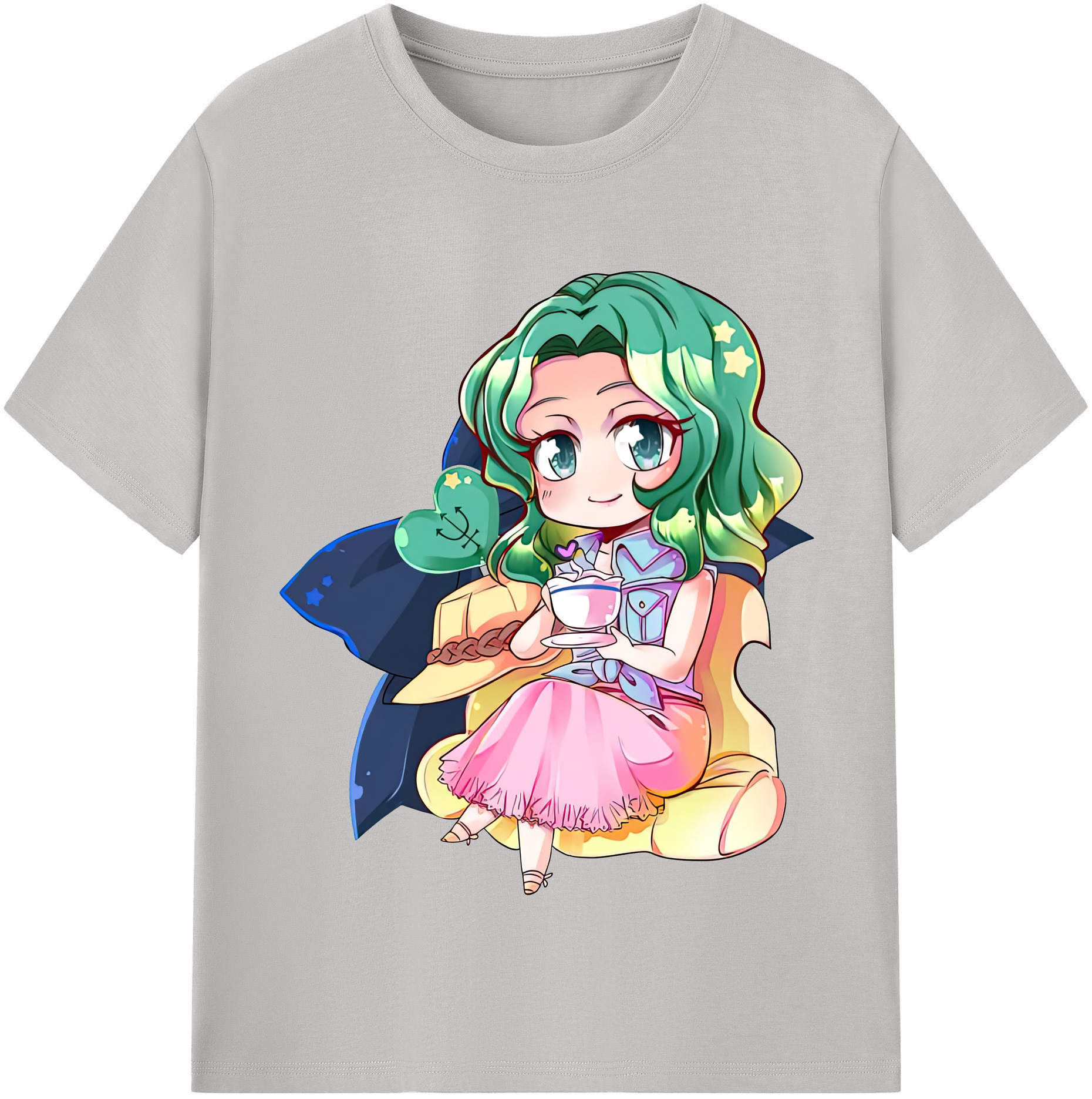 （画像用） 美少女戦士セーラームーン 海王 みちる（かいおう みちる） Sailor Moon Kaiou Michiru レディースカジュアルプリントTシャツ（綿100％）