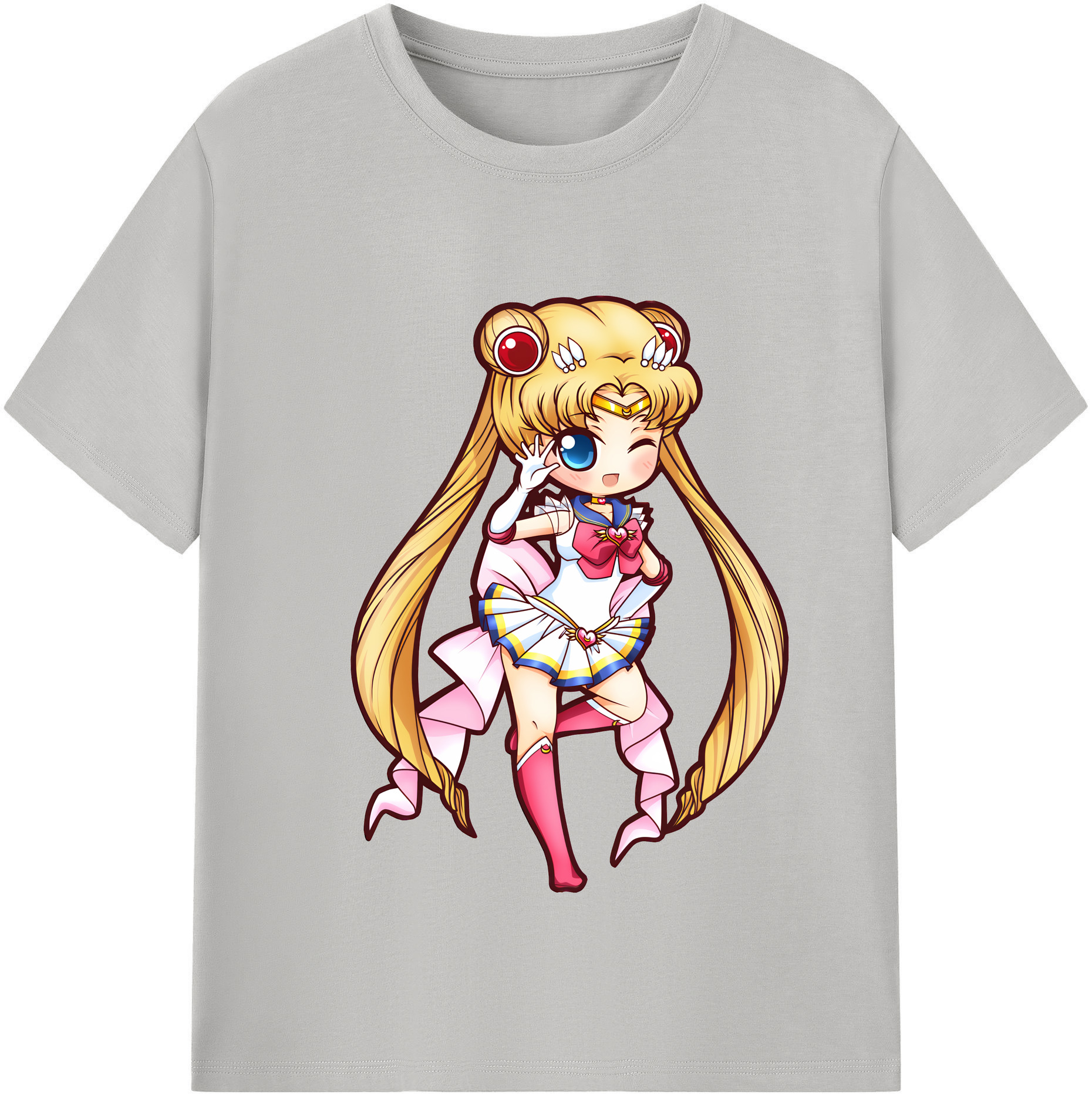 （画像用） 美少女戦士セーラームーン 月野 うさぎ つきの うさぎ Sailor Moon Tsukino Usagi レディースカジュアルプリントTシャツ（綿100％）