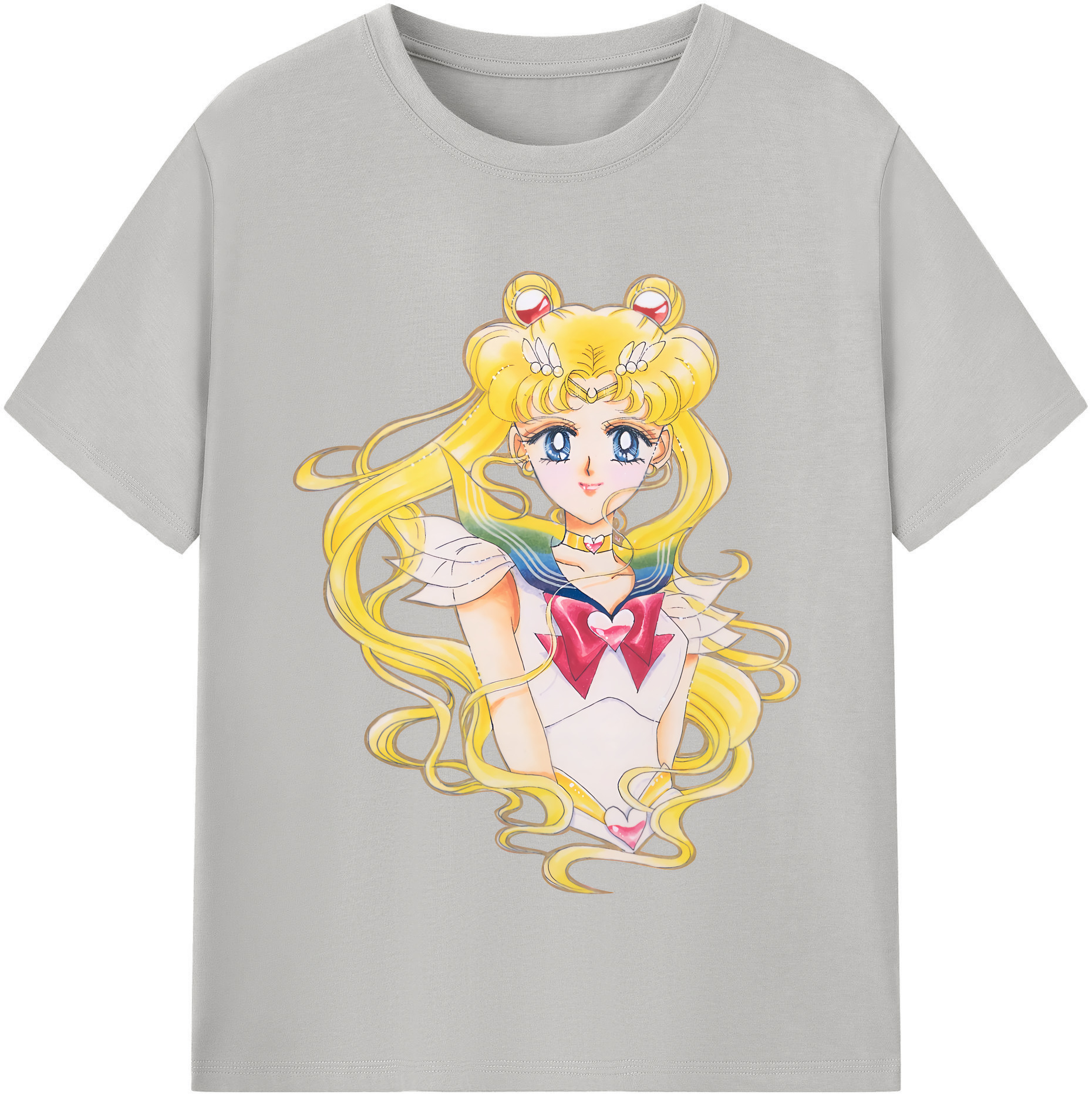 （画像用） 美少女戦士セーラームーン 月野 うさぎ つきの うさぎ Sailor Moon Tsukino Usagi レディースカジュアルプリントTシャツ（綿100％）
