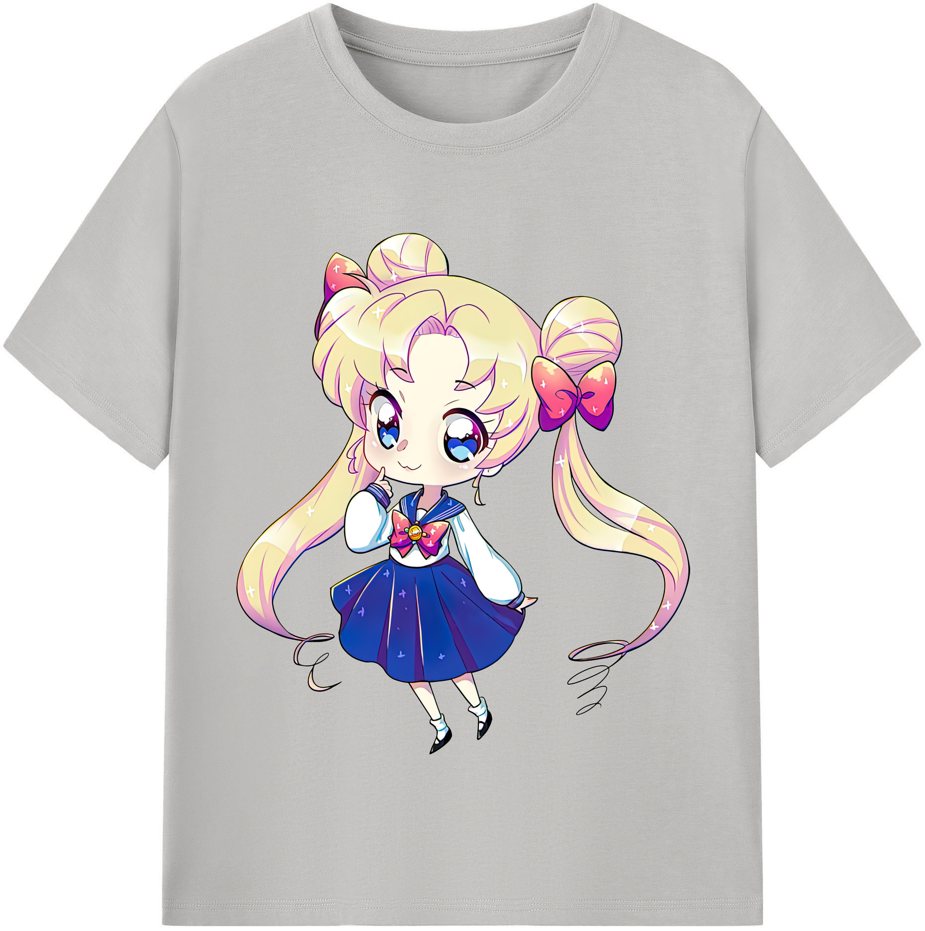 （画像用） 美少女戦士セーラームーン 月野 うさぎ つきの うさぎ Sailor Moon Tsukino Usagi レディースカジュアルプリントTシャツ（綿100％）