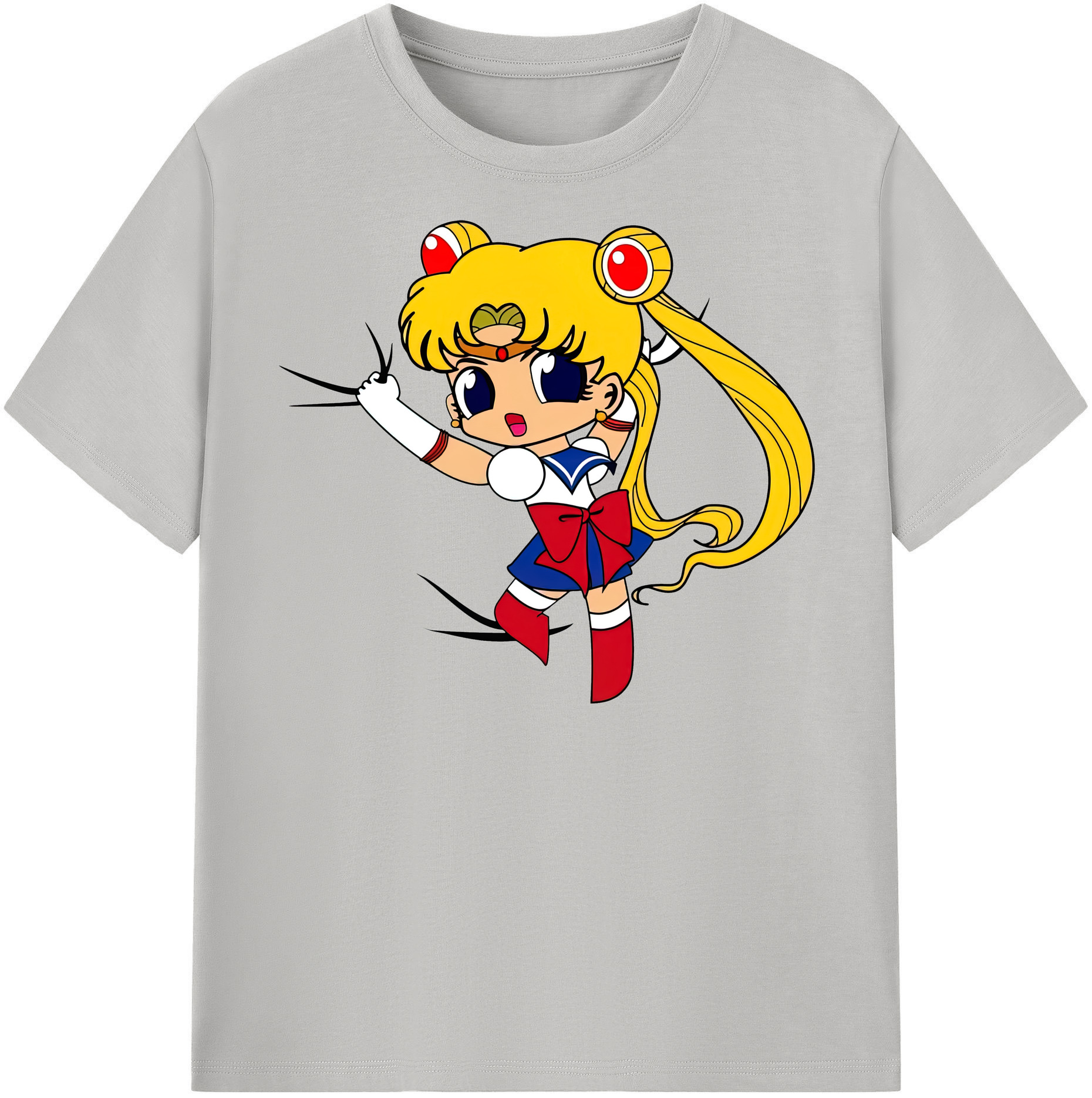 （画像用） 美少女戦士セーラームーン 月野 うさぎ つきの うさぎ Sailor Moon Tsukino Usagi レディースカジュアルプリントTシャツ（綿100％）