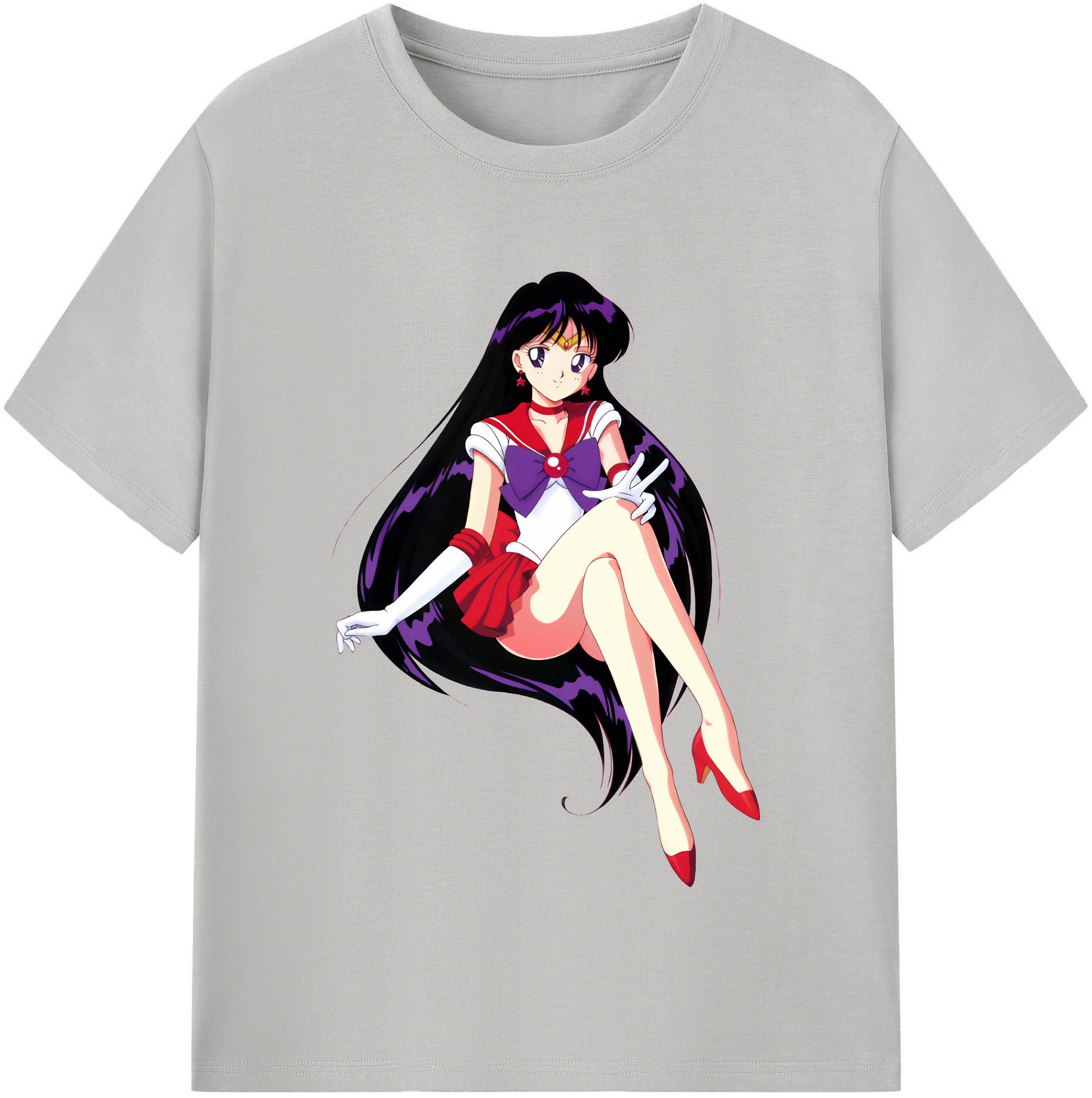 （画像用） 美少女戦士セーラームーン 火野レイ ひの レイ Sailor Moon Hino Rei （セーラーマーズ,Sailor Mars） レディースカジュアルプリントTシャツ（綿100％）