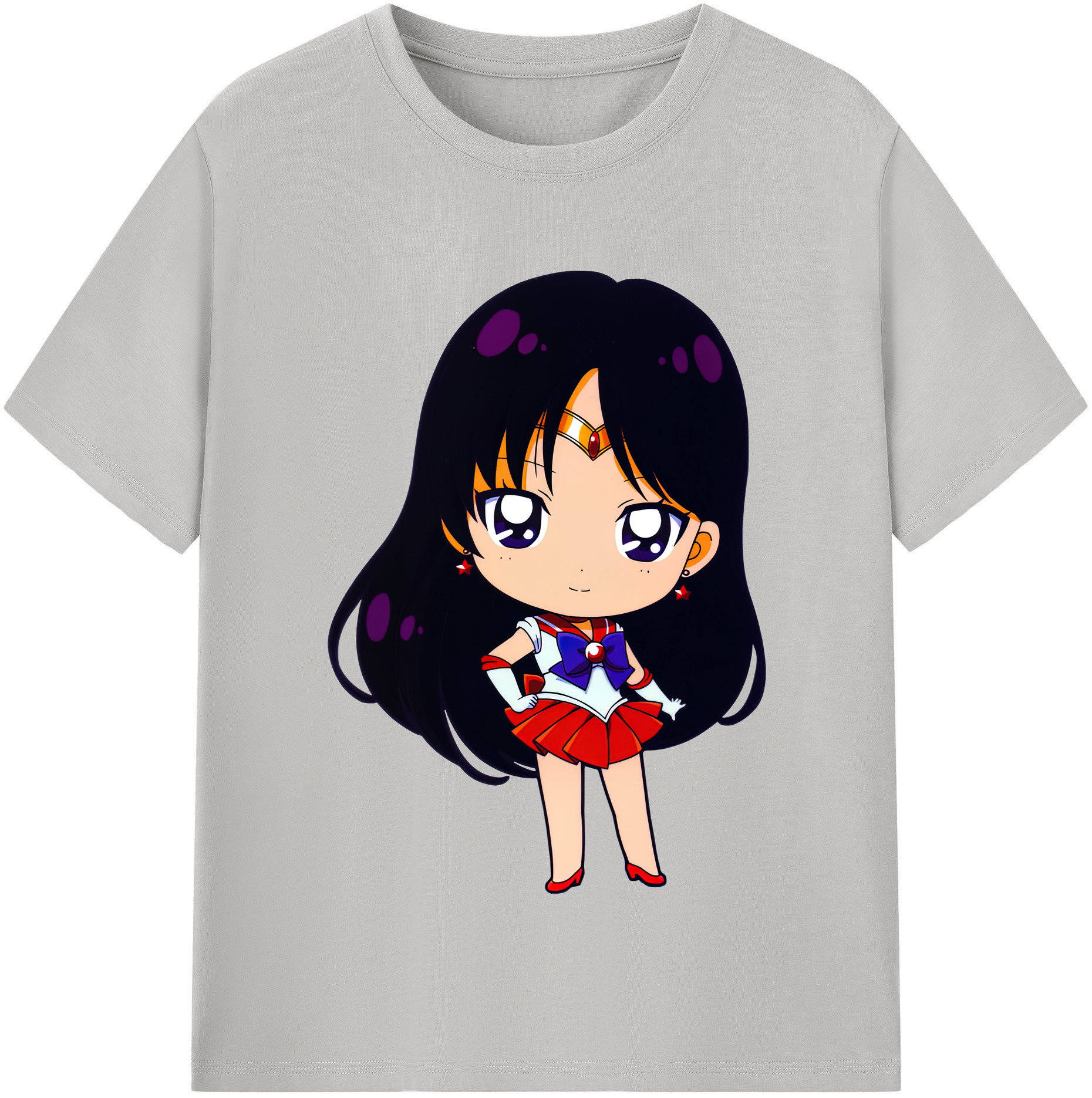 （画像用） 美少女戦士セーラームーン 火野レイ ひの レイ Sailor Moon Hino Rei （セーラーマーズ,Sailor Mars） レディースカジュアルプリントTシャツ（綿100％）