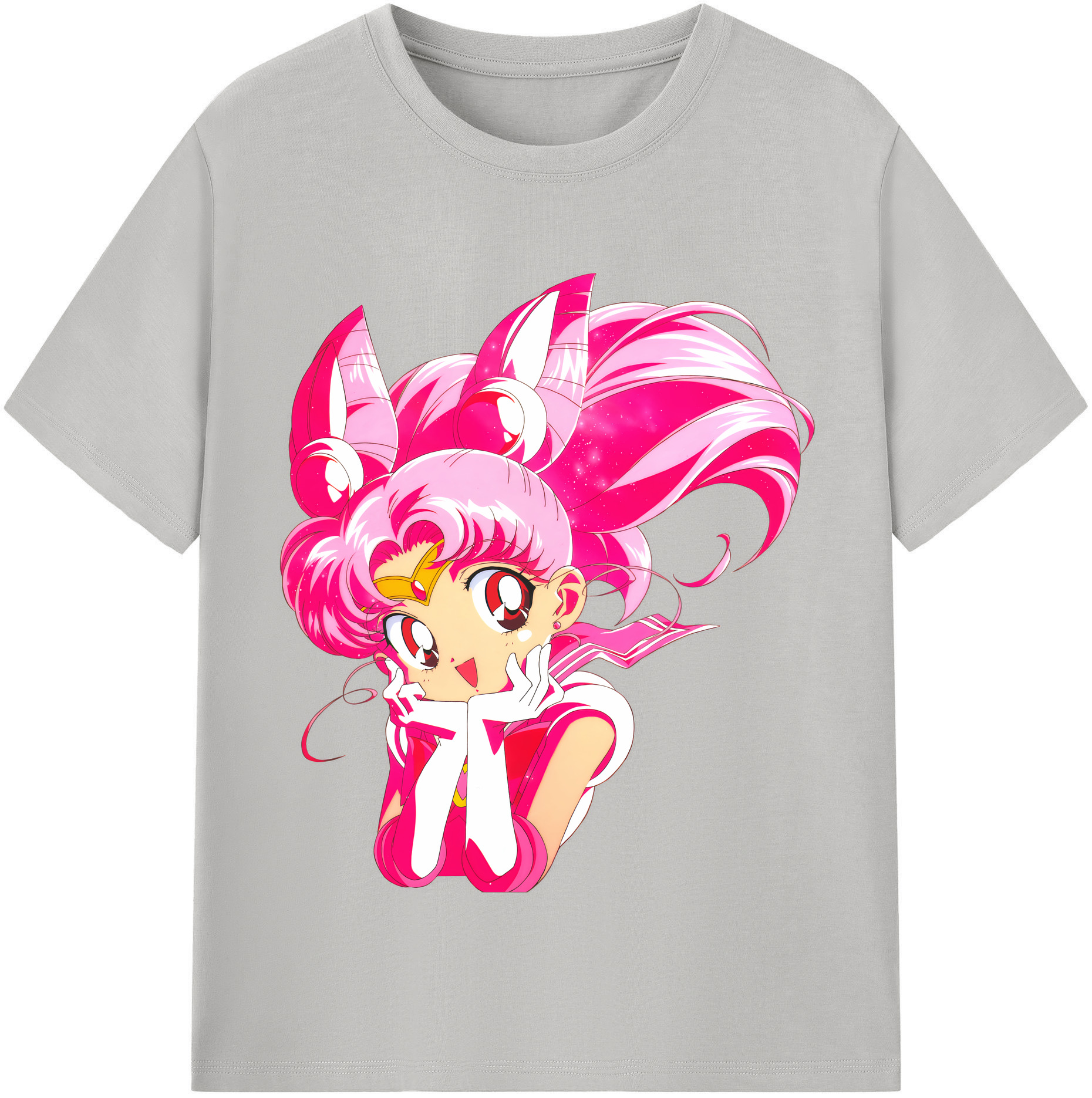 （画像用） 美少女戦士セーラームーン ちびうさ Sailor Moon Chibiusa Tsukino Usagi Small Lady Serenity レディースカジュアルプリントTシャツ（綿100％）