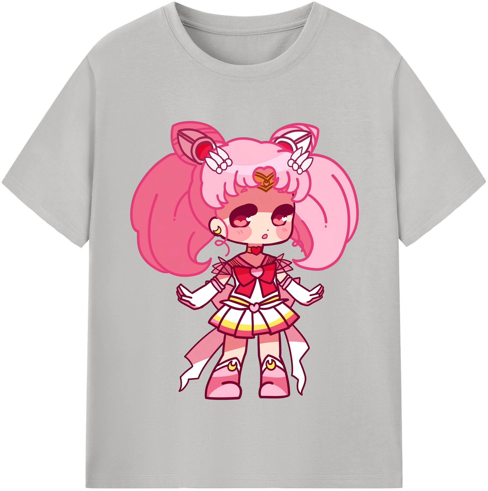 （画像用） 美少女戦士セーラームーン ちびうさ Sailor Moon Chibiusa Tsukino Usagi Small Lady Serenity レディースカジュアルプリントTシャツ（綿100％）