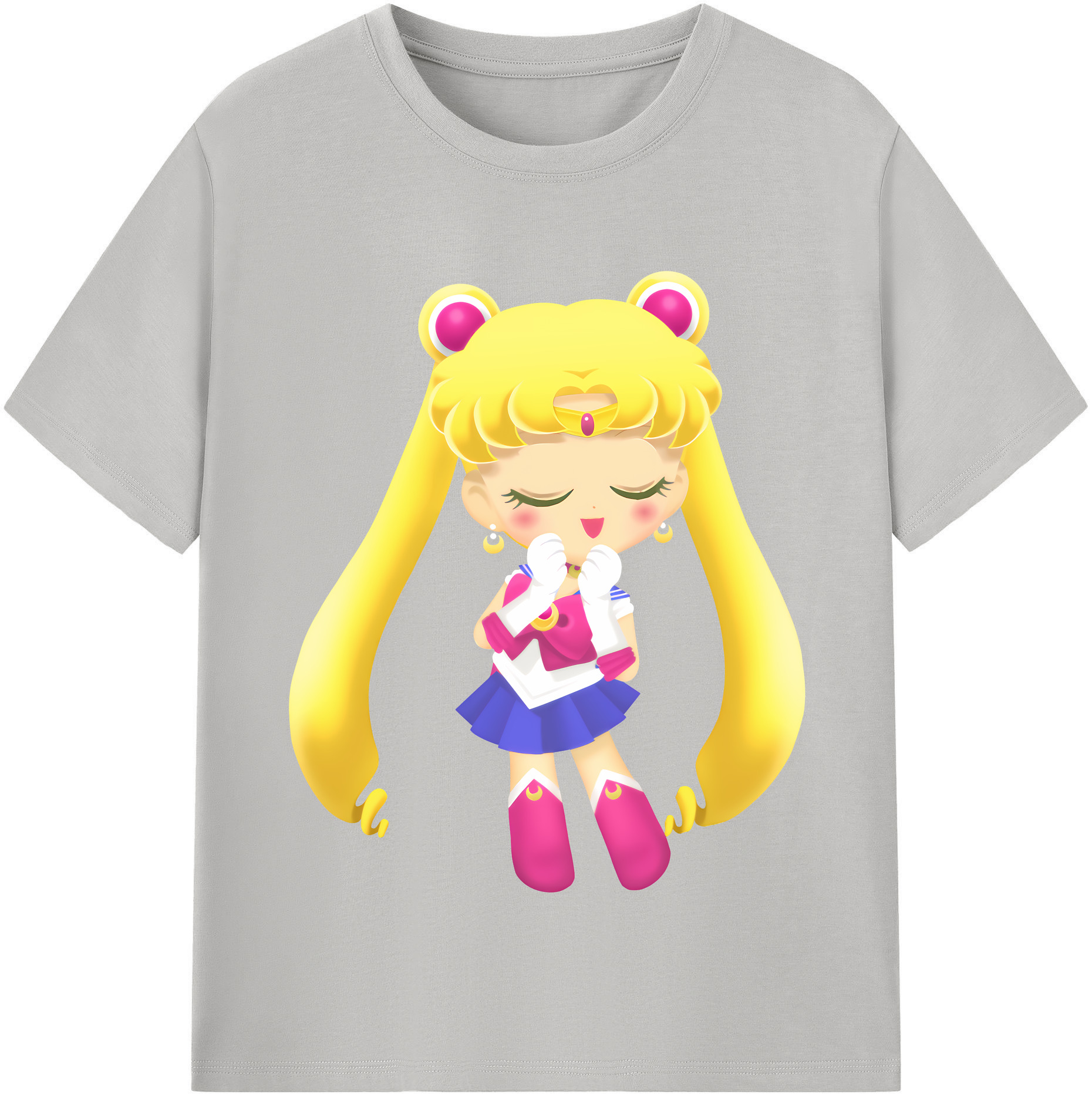 （画像用） 美少女戦士セーラームーン 月野 うさぎ つきの うさぎ Sailor Moon Tsukino Usagi レディースカジュアルプリントTシャツ（綿100％）