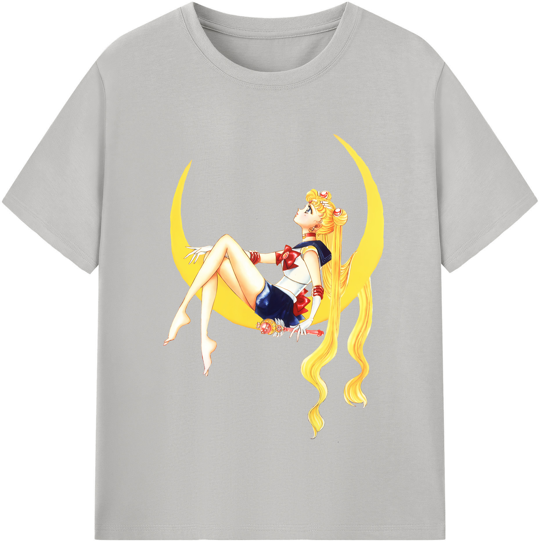 （画像用） 美少女戦士セーラームーン 月野 うさぎ つきの うさぎ Sailor Moon Tsukino Usagi レディースカジュアルプリントTシャツ（綿100％）