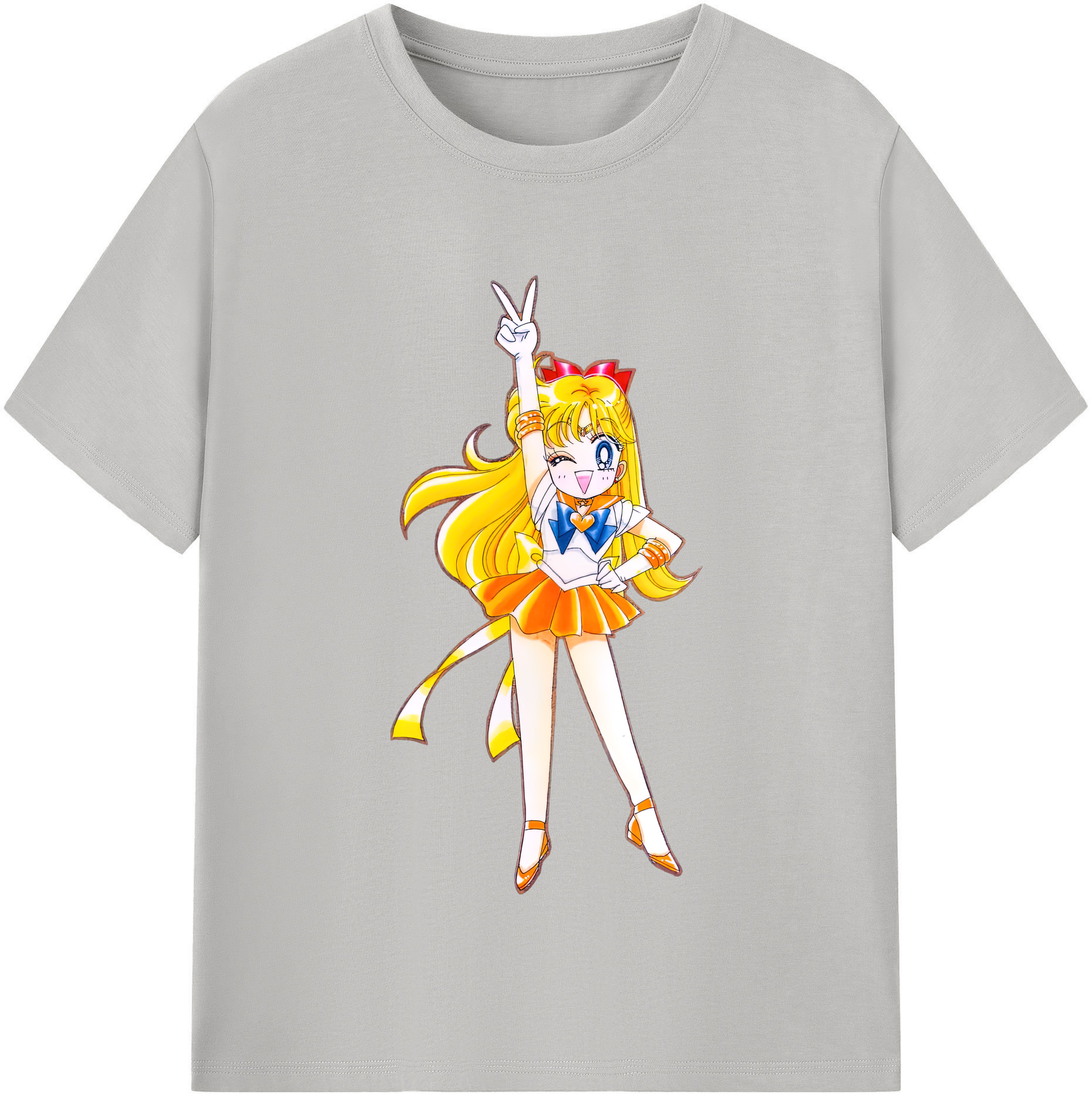 （画像用） 美少女戦士セーラームーン 愛野 美奈子 あいの みなこ Sailor Moon Aino Minako レディースカジュアルプリントTシャツ（綿100％）