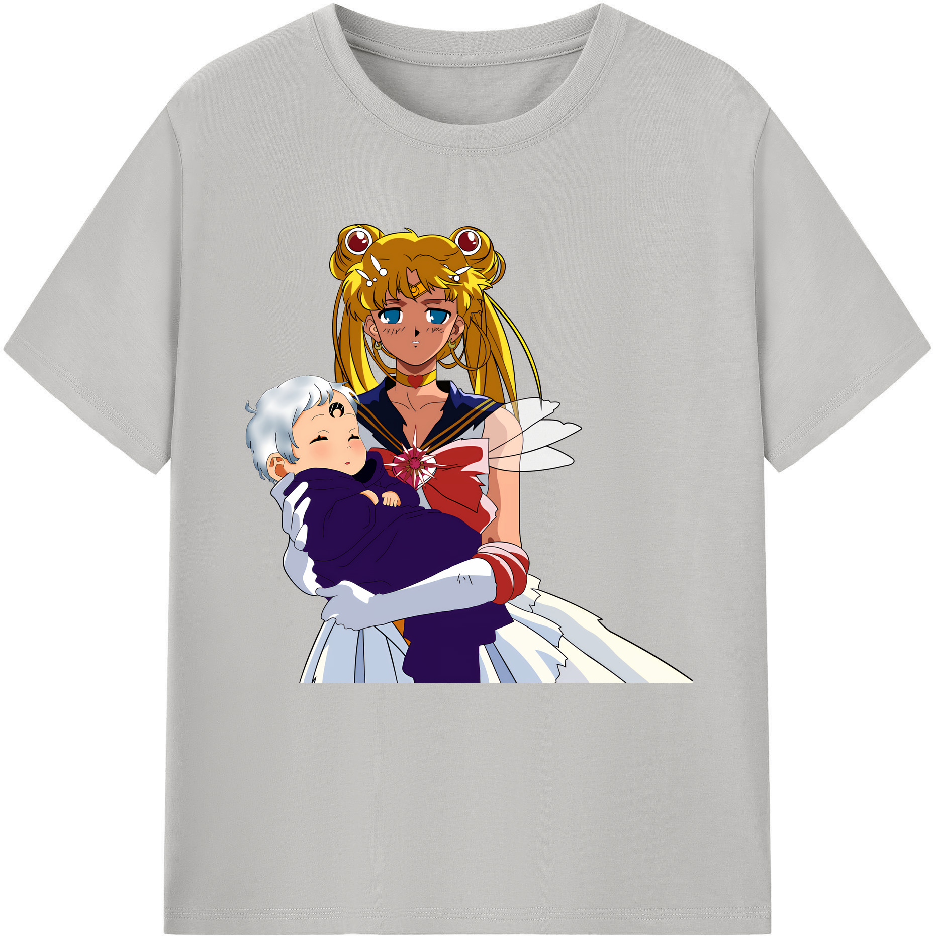 （画像用） 美少女戦士セーラームーン 月野 うさぎ つきの うさぎ Sailor Moon Tsukino Usagi レディースカジュアルプリントTシャツ（綿100％）