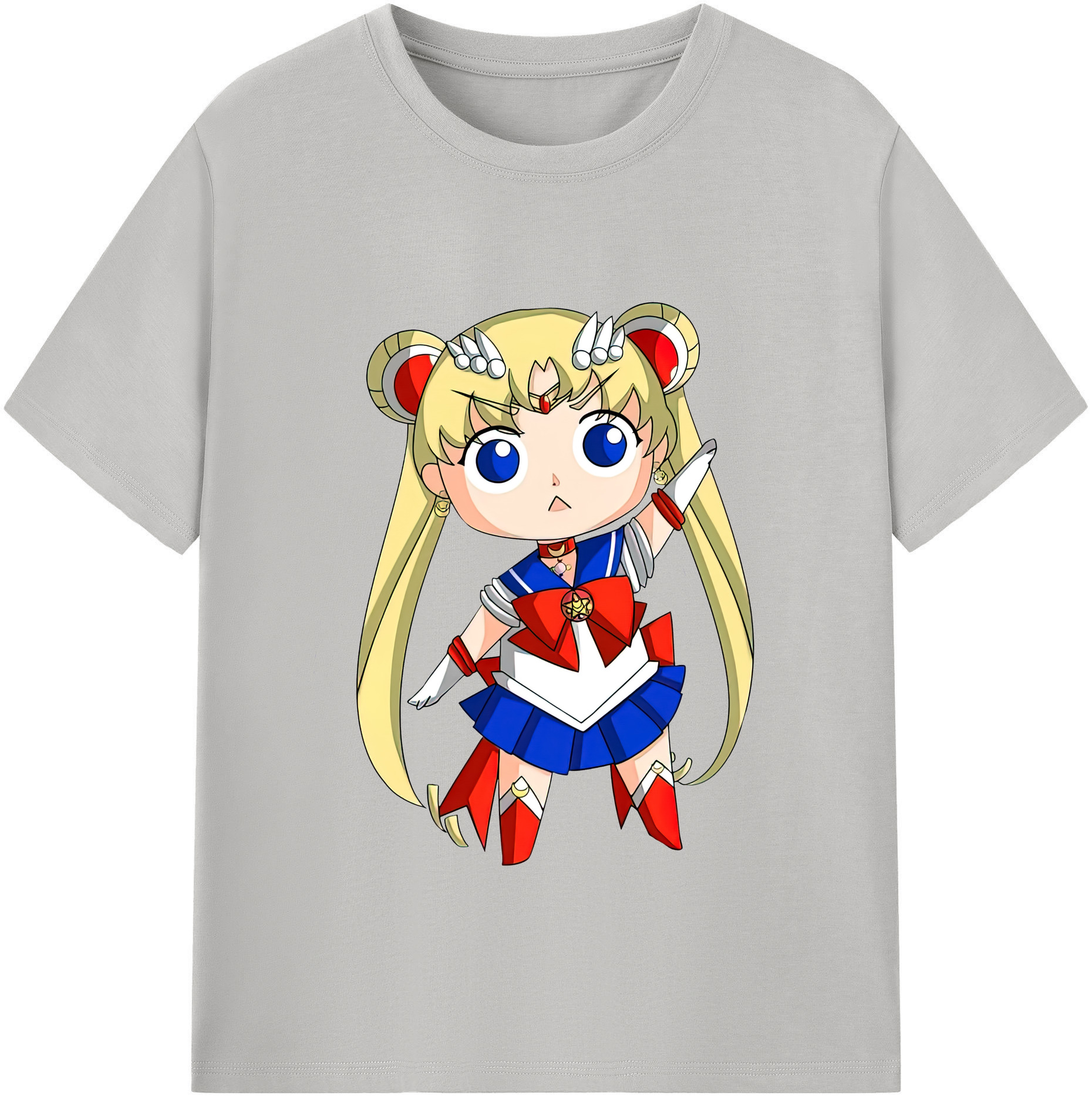 （画像用） 美少女戦士セーラームーン 月野 うさぎ つきの うさぎ Sailor Moon Tsukino Usagi レディースカジュアルプリントTシャツ（綿100％）