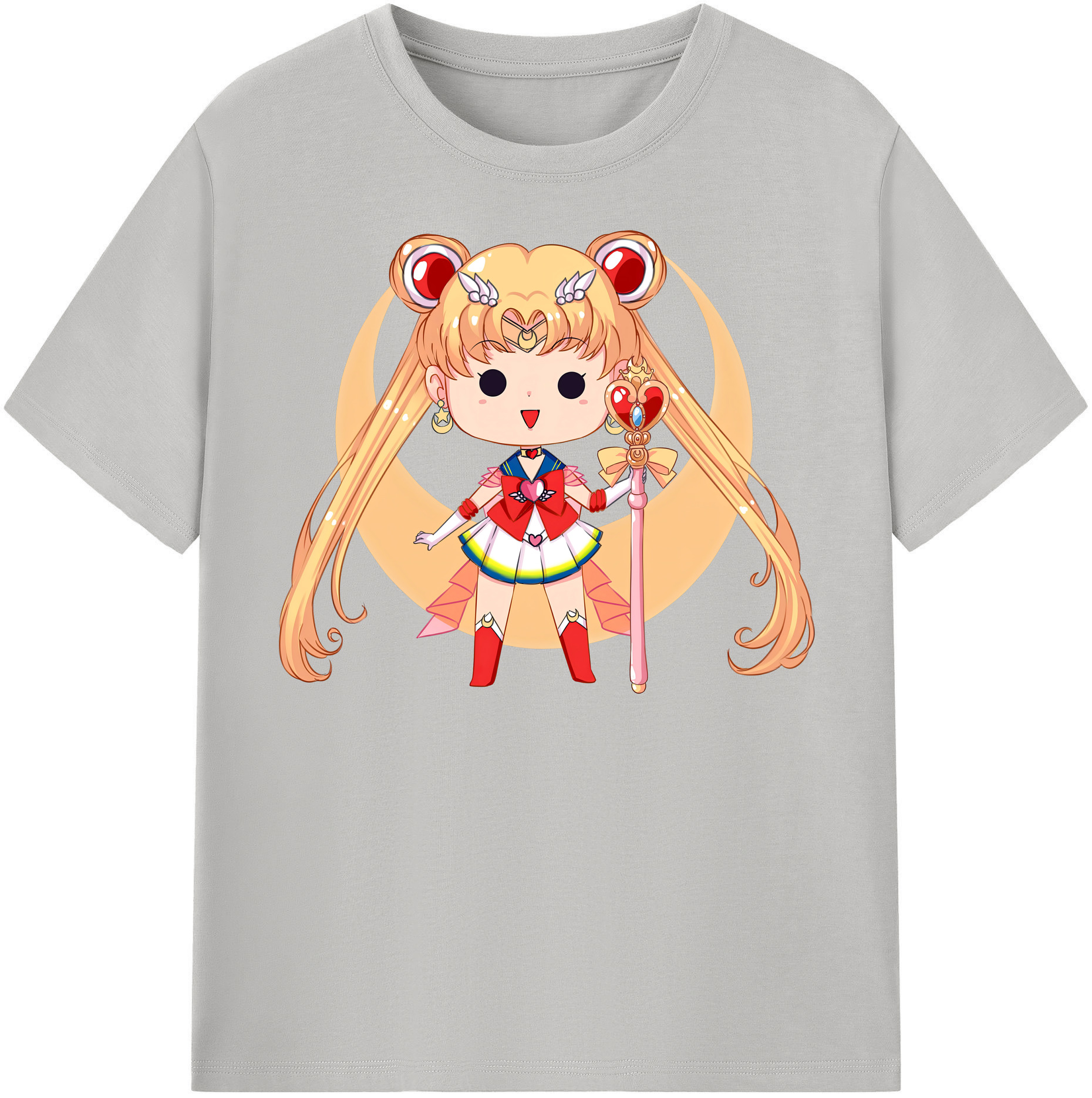 （画像用） 美少女戦士セーラームーン 月野 うさぎ つきの うさぎ Sailor Moon Tsukino Usagi レディースカジュアルプリントTシャツ（綿100％）