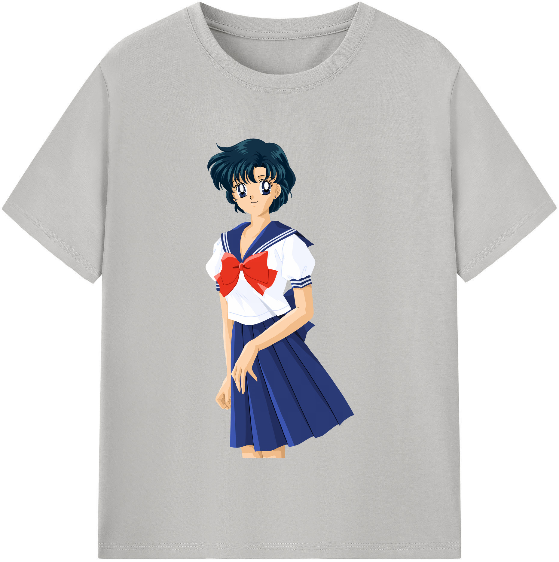 （画像用） 美少女戦士セーラームーン 水野 亜美 みずの あみ Sailor Moon Mizuno Ami レディースカジュアルプリントTシャツ（綿100％）