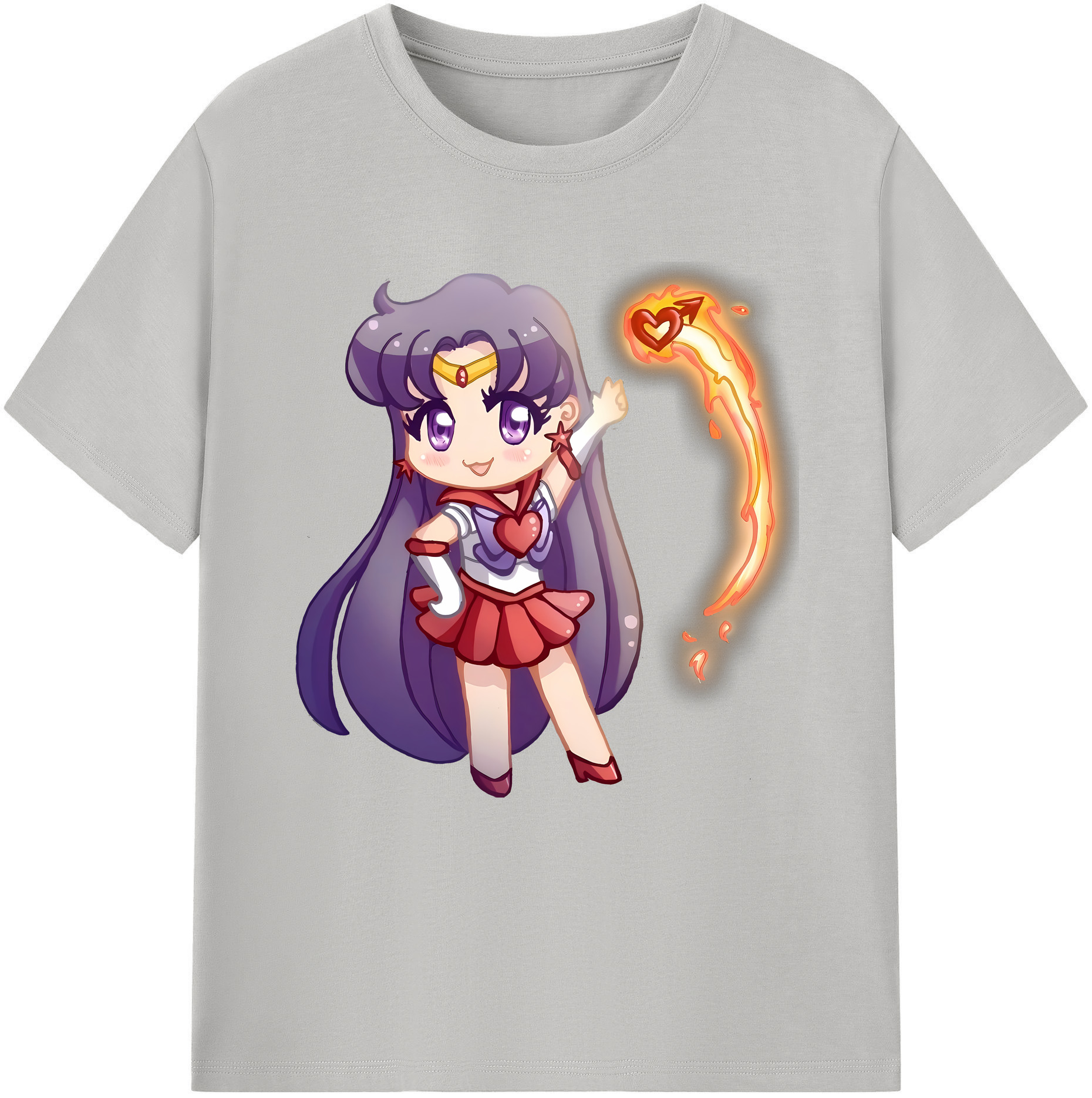 （画像用） 美少女戦士セーラームーン 火野レイ ひの レイ Sailor Moon Hino Rei （セーラーマーズ,Sailor Mars） レディースカジュアルプリントTシャツ（綿100％）