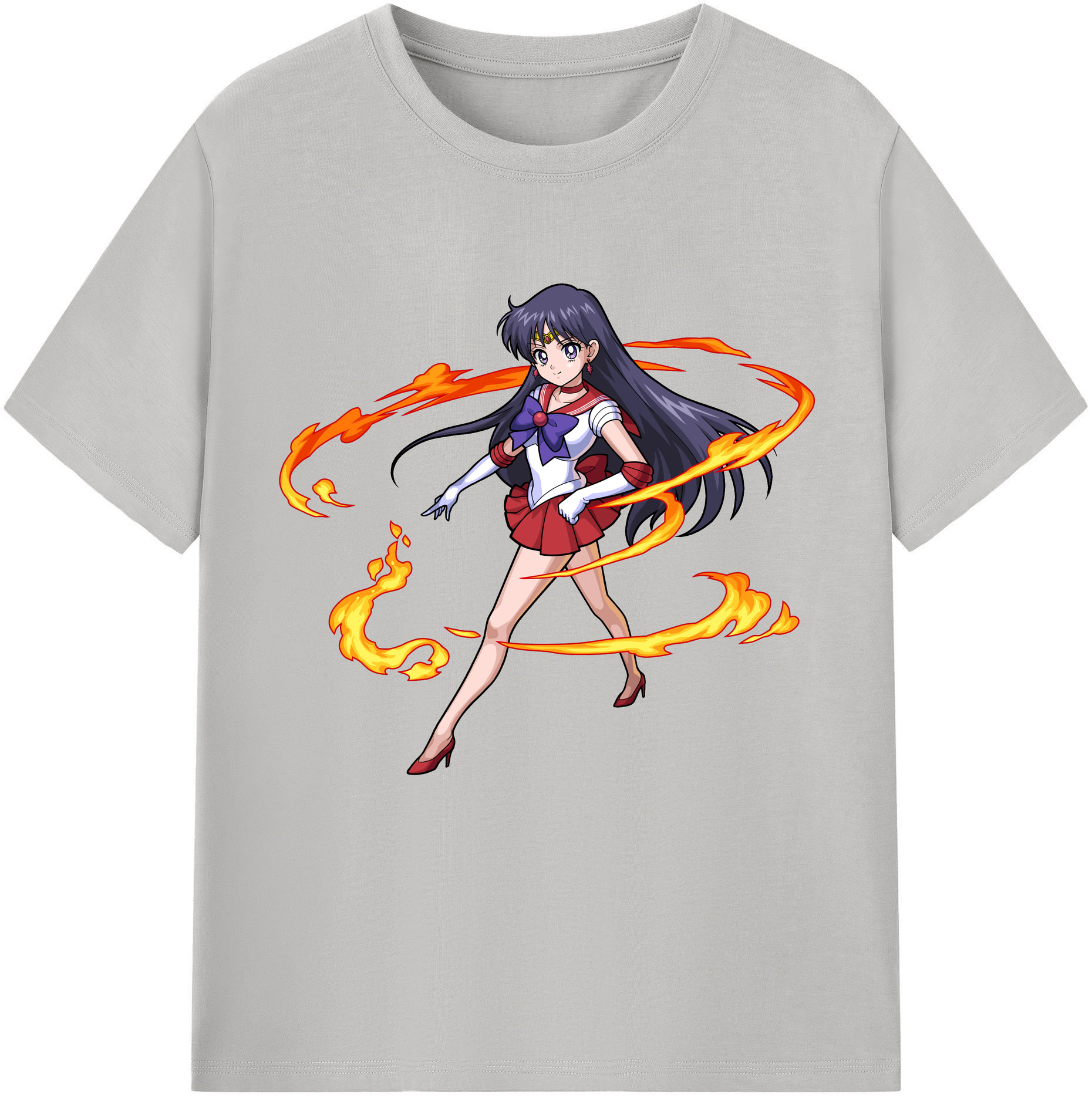 （画像用） 美少女戦士セーラームーン 火野レイ ひの レイ Sailor Moon Hino Rei （セーラーマーズ,Sailor Mars） レディースカジュアルプリントTシャツ（綿100％）