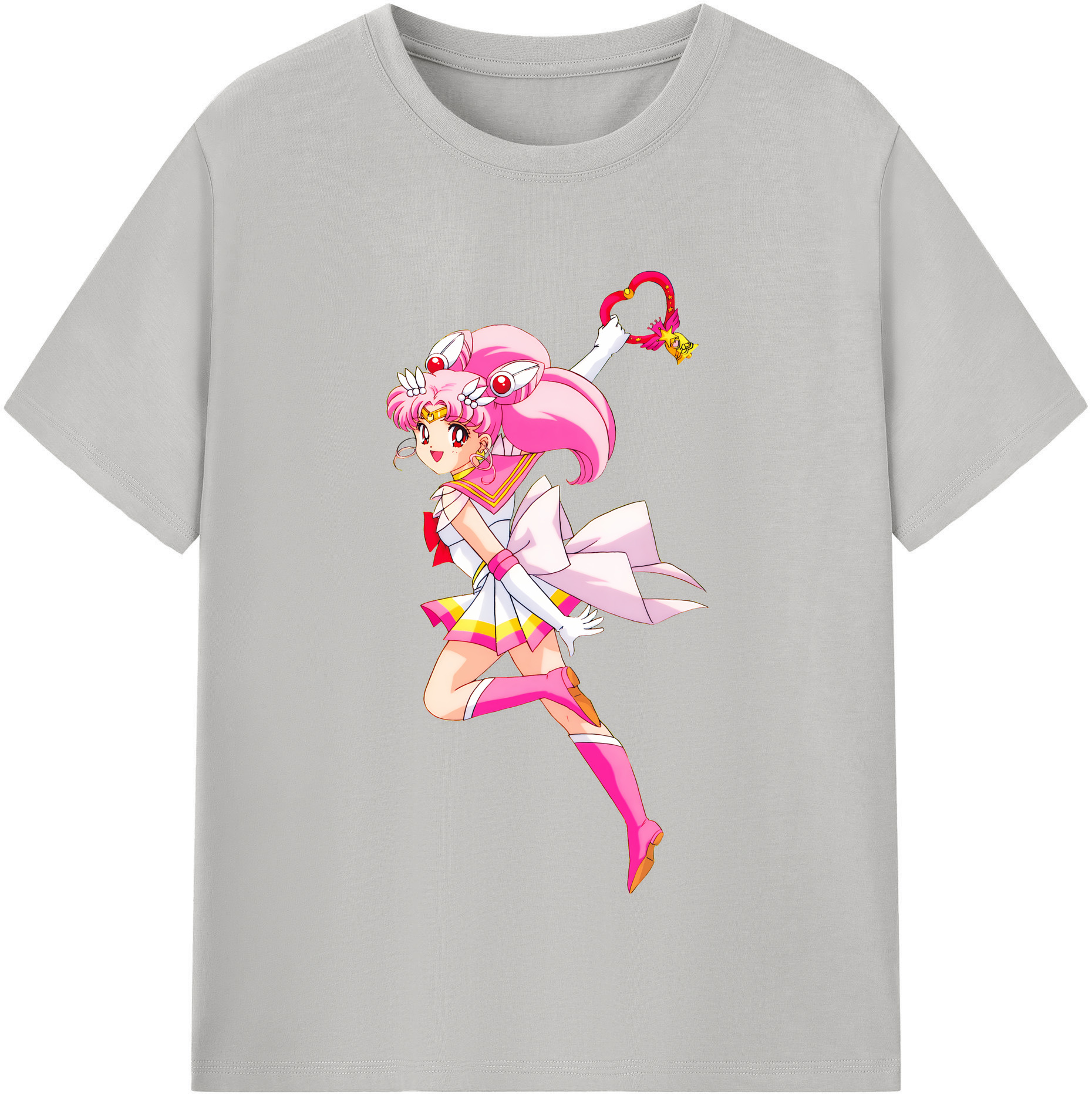 （画像用） 美少女戦士セーラームーン ちびうさ Sailor Moon Chibiusa Tsukino Usagi Small Lady Serenity レディースカジュアルプリントTシャツ（綿100％）