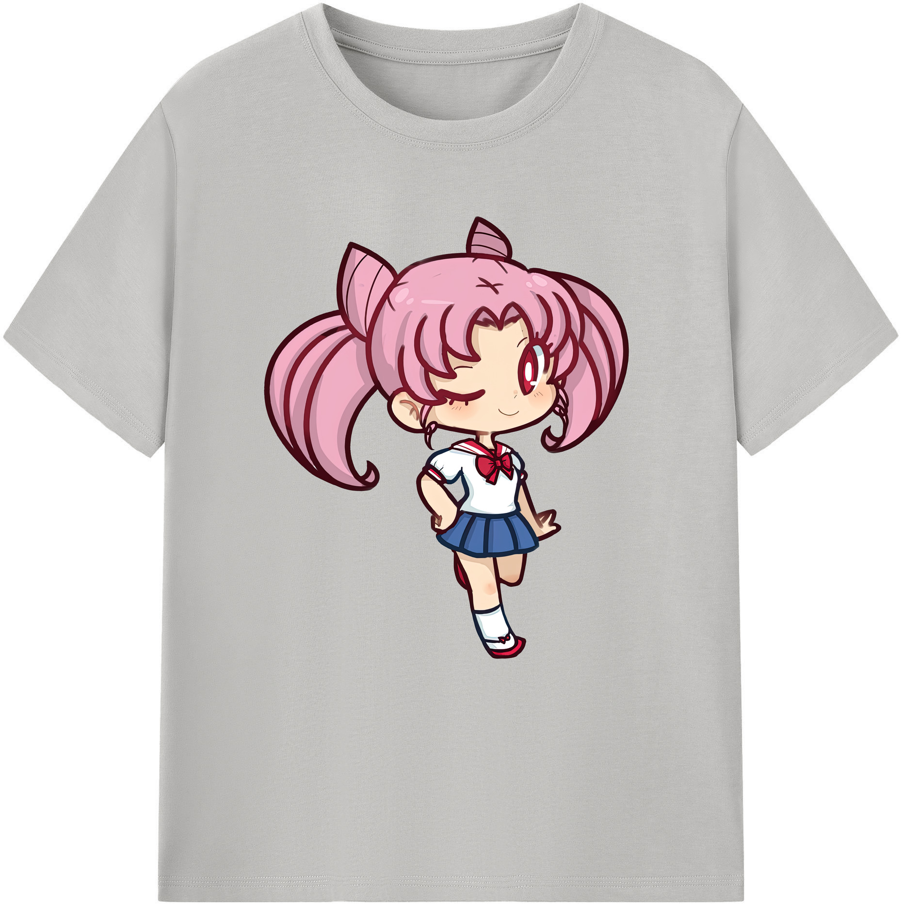 （画像用） 美少女戦士セーラームーン ちびうさ Sailor Moon Chibiusa Tsukino Usagi Small Lady Serenity レディースカジュアルプリントTシャツ（綿100％）