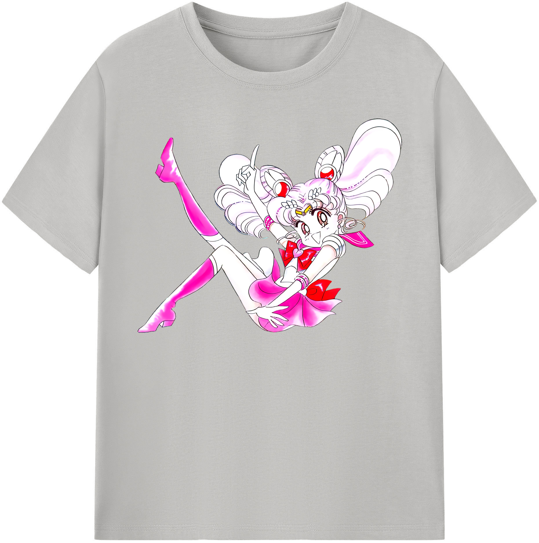 （画像用） 美少女戦士セーラームーン ちびうさ Sailor Moon Chibiusa Tsukino Usagi Small Lady Serenity レディースカジュアルプリントTシャツ（綿100％）