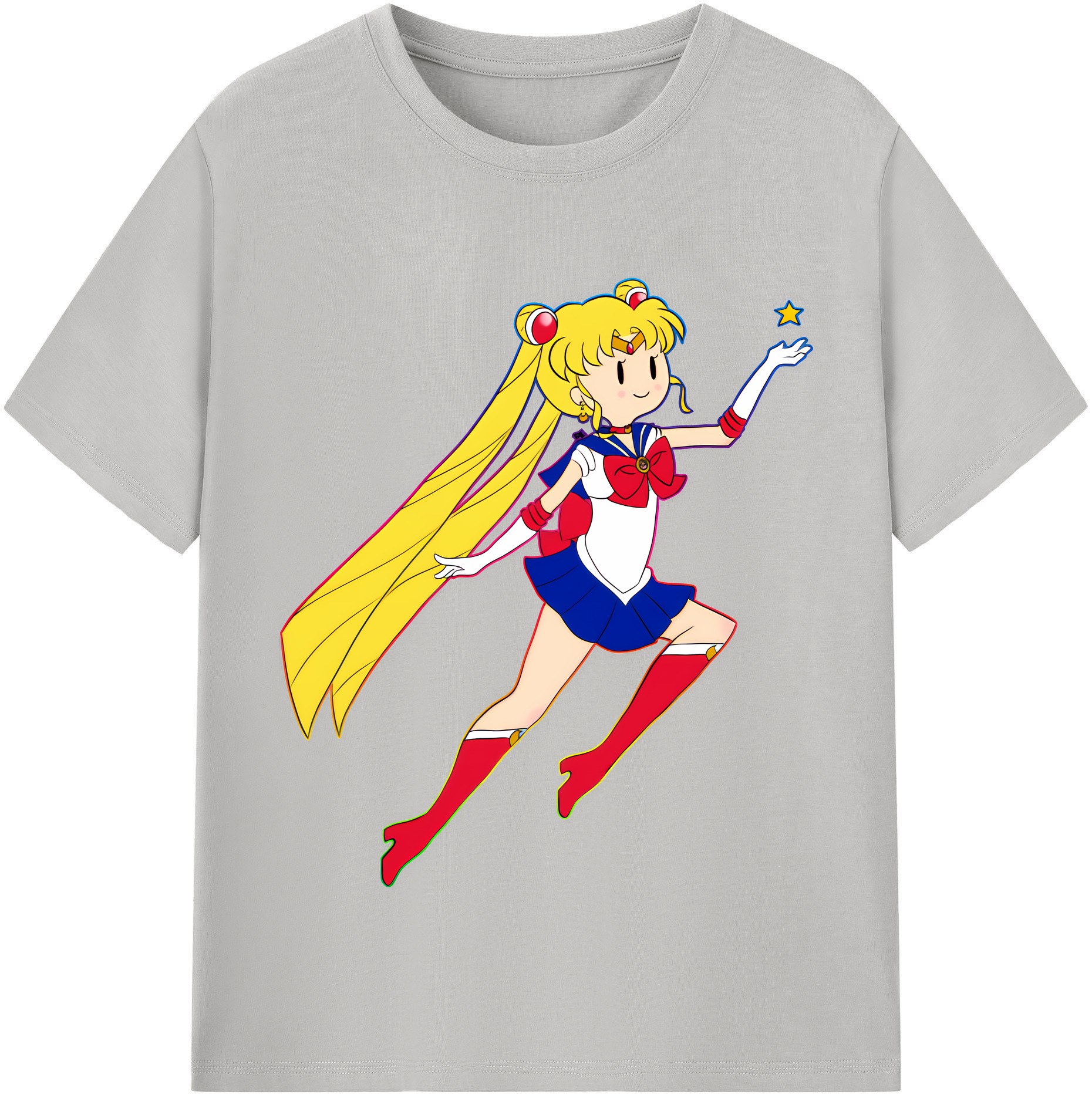 （画像用） 美少女戦士セーラームーン 月野 うさぎ つきの うさぎ Sailor Moon Tsukino Usagi レディースカジュアルプリントTシャツ（綿100％）