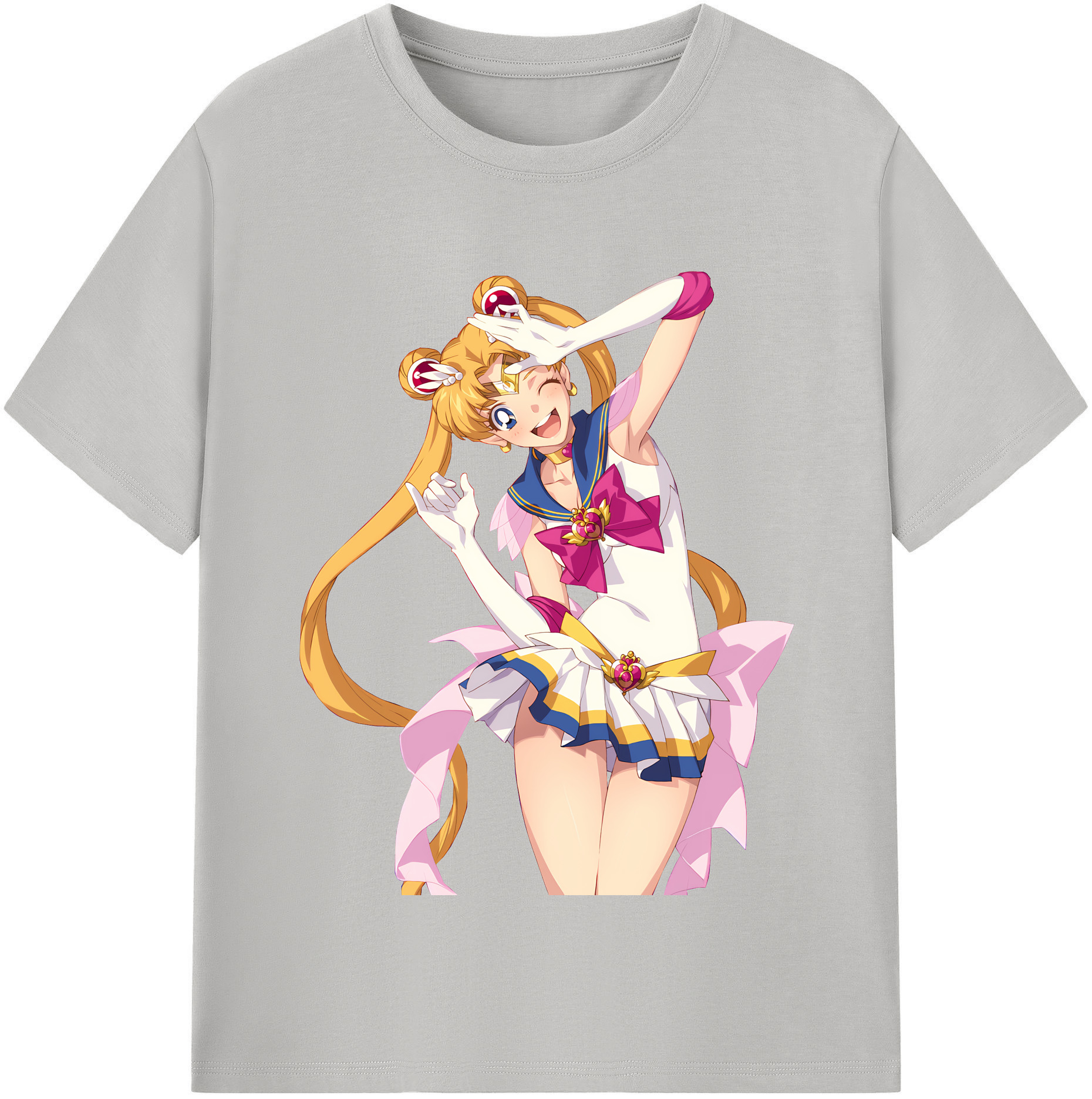 （画像用） 美少女戦士セーラームーン 月野 うさぎ つきの うさぎ Sailor Moon Tsukino Usagi レディースカジュアルプリントTシャツ（綿100％）