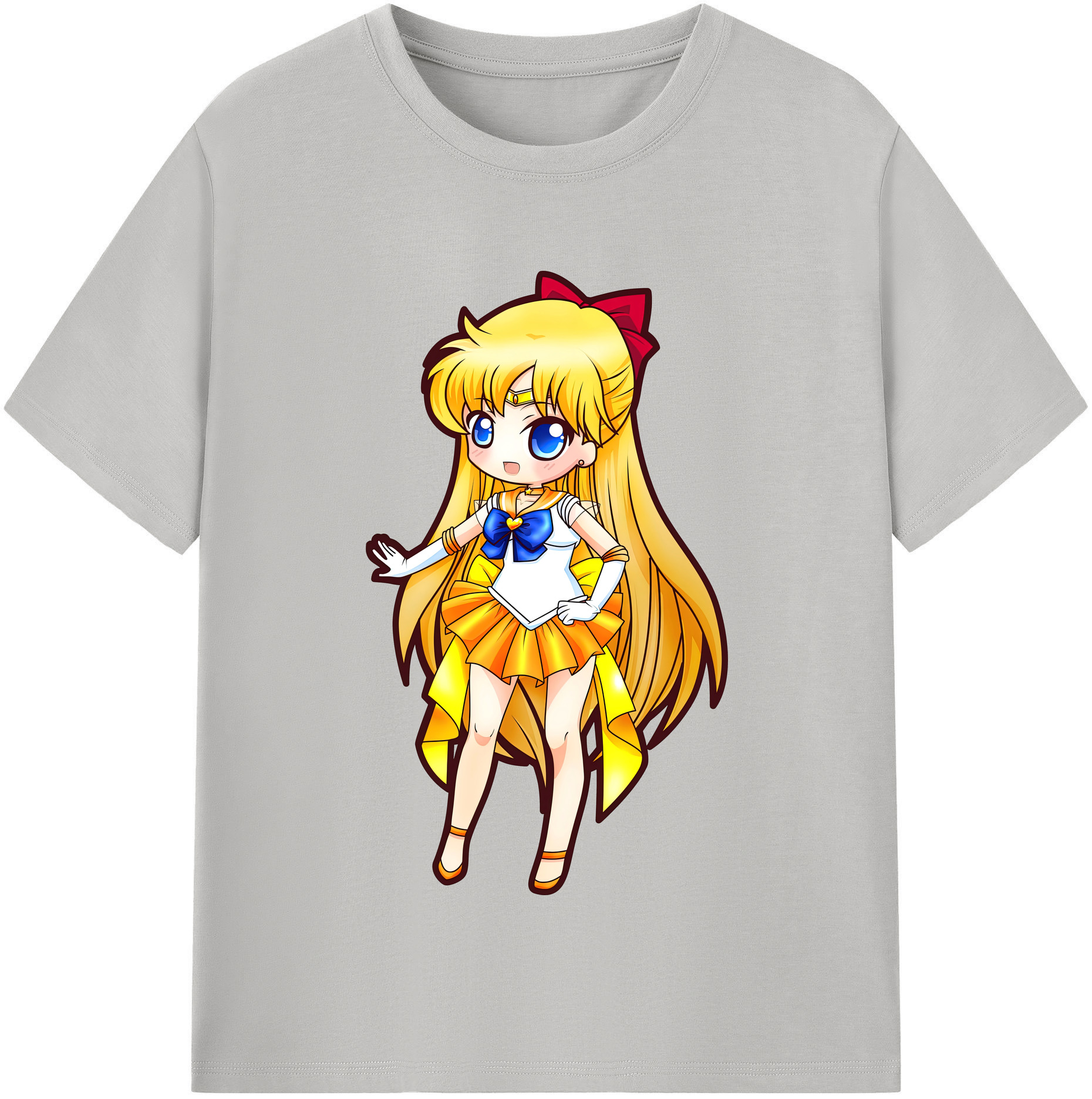 （画像用） 美少女戦士セーラームーン 愛野 美奈子 あいの みなこ Sailor Moon Aino Minako レディースカジュアルプリントTシャツ（綿100％）