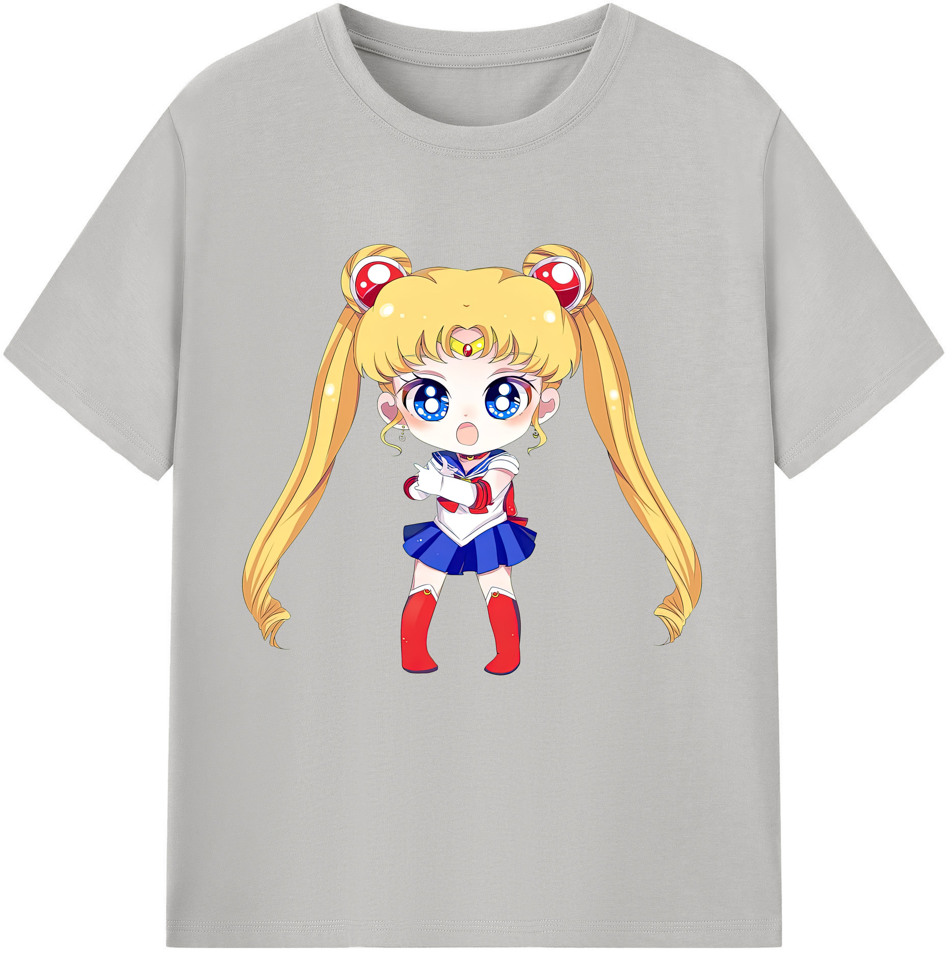 （画像用） 美少女戦士セーラームーン 月野 うさぎ つきの うさぎ Sailor Moon Tsukino Usagi レディースカジュアルプリントTシャツ（綿100％）