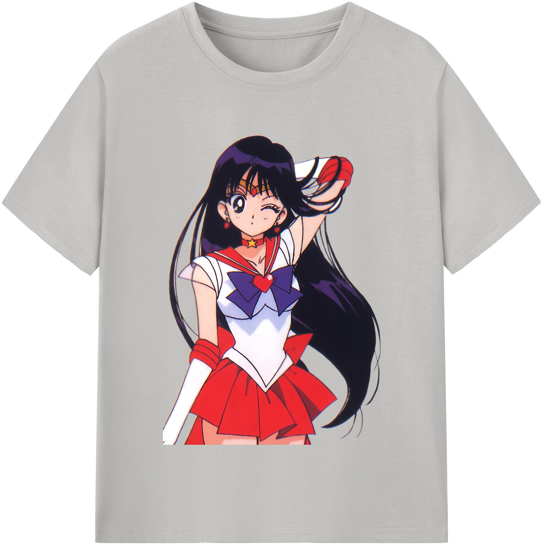（画像用） 美少女戦士セーラームーン 火野レイ ひの レイ Sailor Moon Hino Rei （セーラーマーズ,Sailor Mars） レディースカジュアルプリントTシャツ（綿100％）