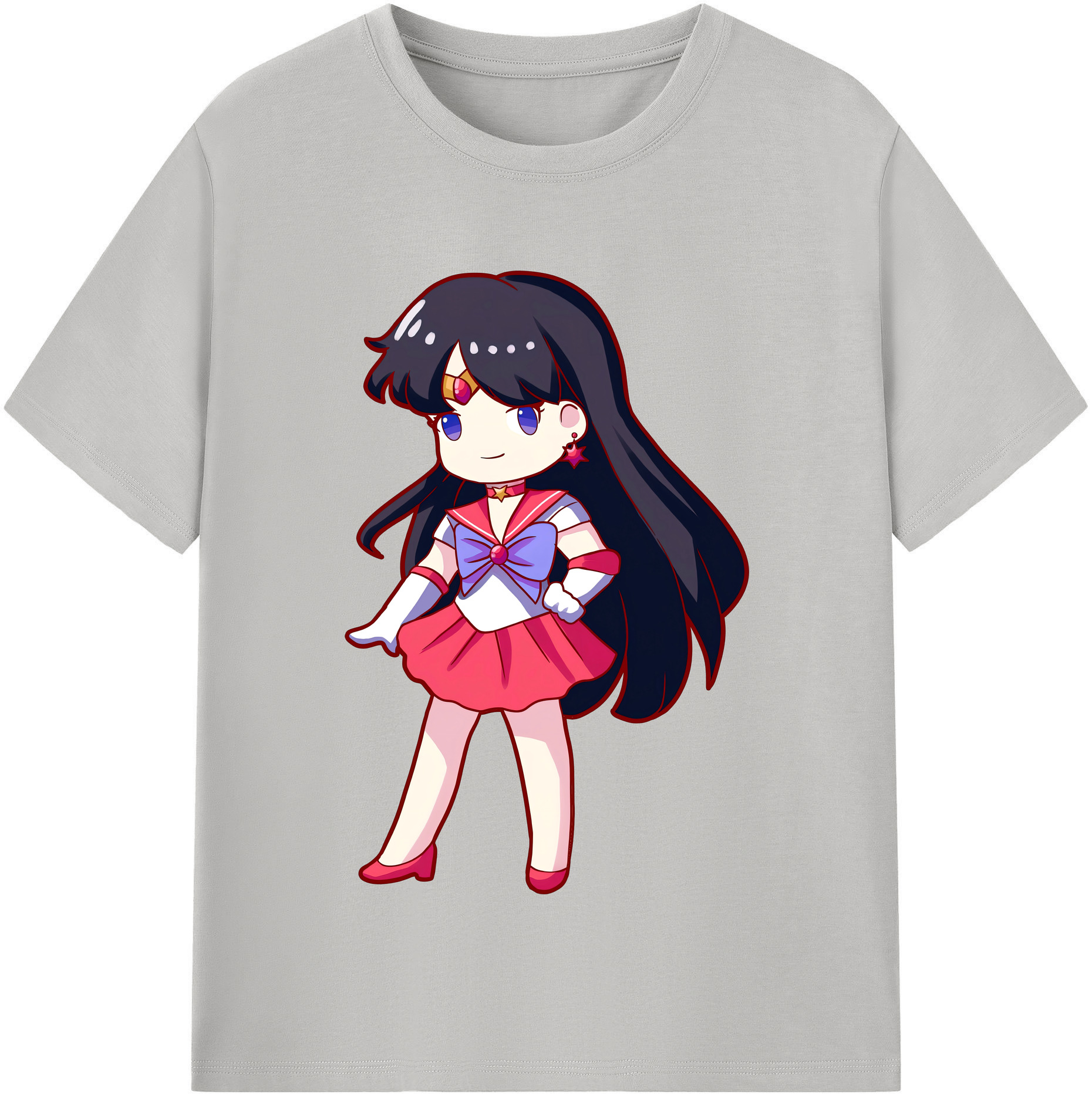 （画像用） 美少女戦士セーラームーン 火野レイ ひの レイ Sailor Moon Hino Rei （セーラーマーズ,Sailor Mars） レディースカジュアルプリントTシャツ（綿100％）