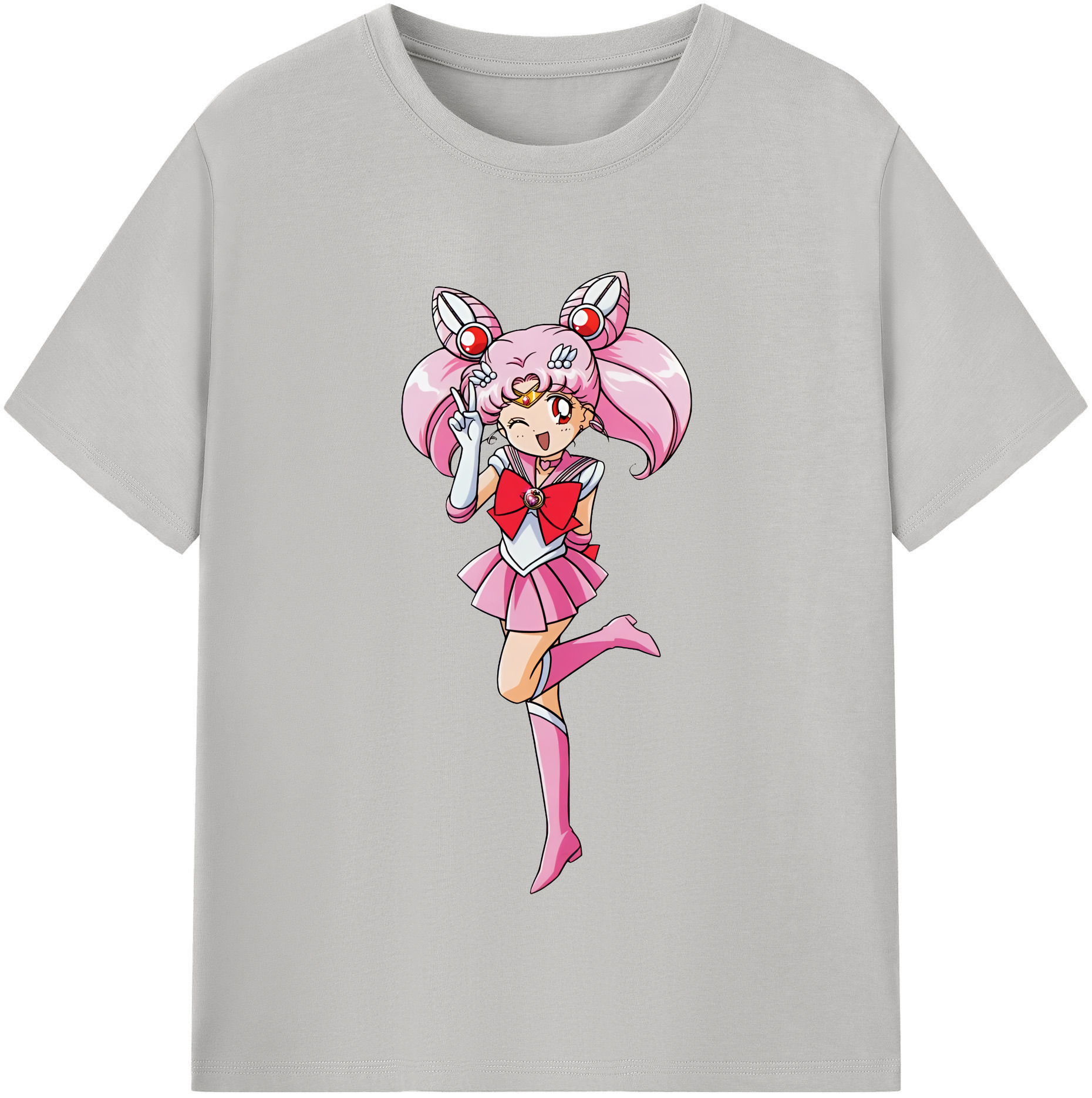 （画像用） 美少女戦士セーラームーン ちびうさ Sailor Moon Chibiusa Tsukino Usagi Small Lady Serenity レディースカジュアルプリントTシャツ（綿100％）