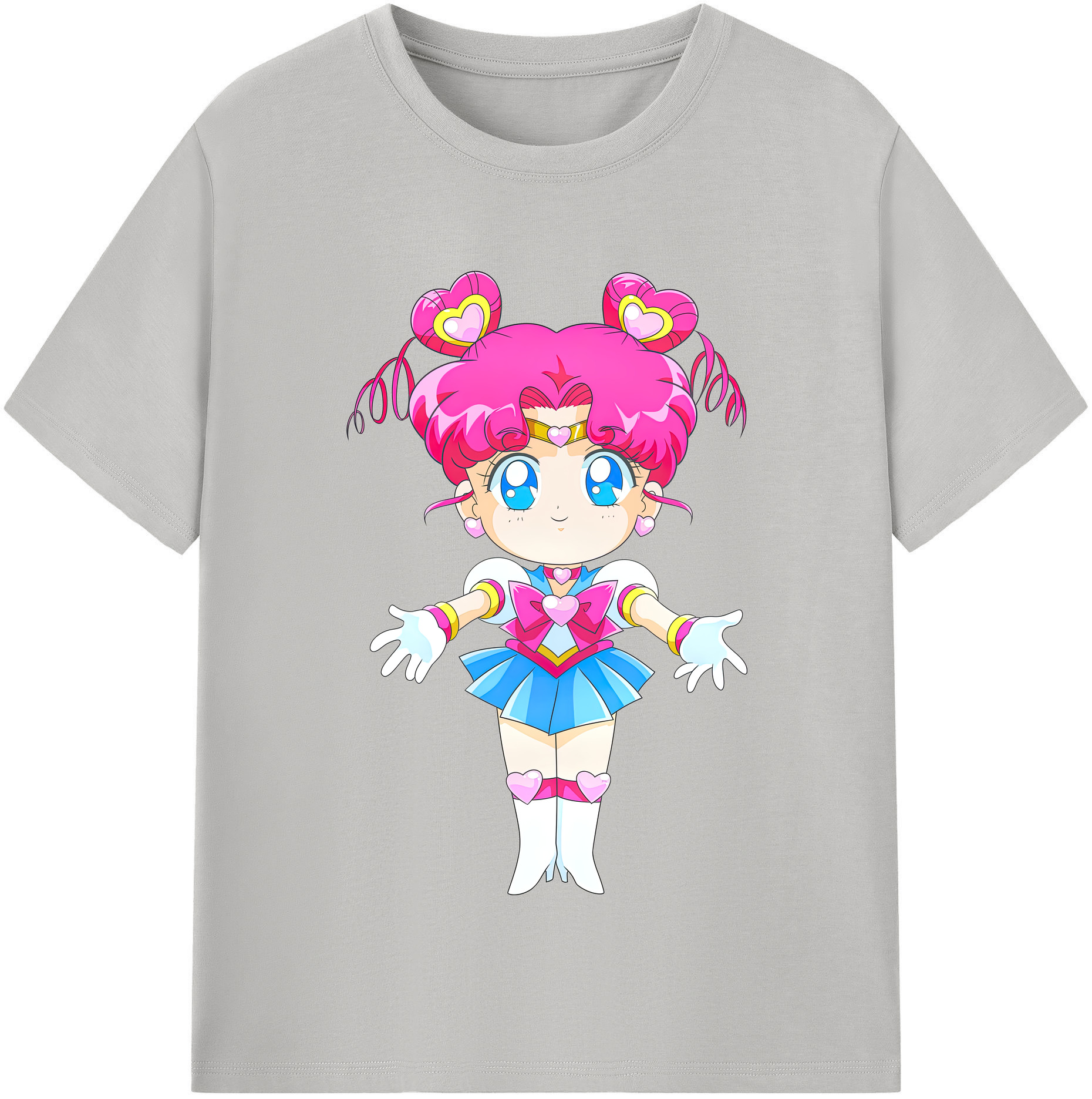 （画像用） 美少女戦士セーラームーン ちびうさ Sailor Moon Chibiusa Tsukino Usagi Small Lady Serenity レディースカジュアルプリントTシャツ（綿100％）