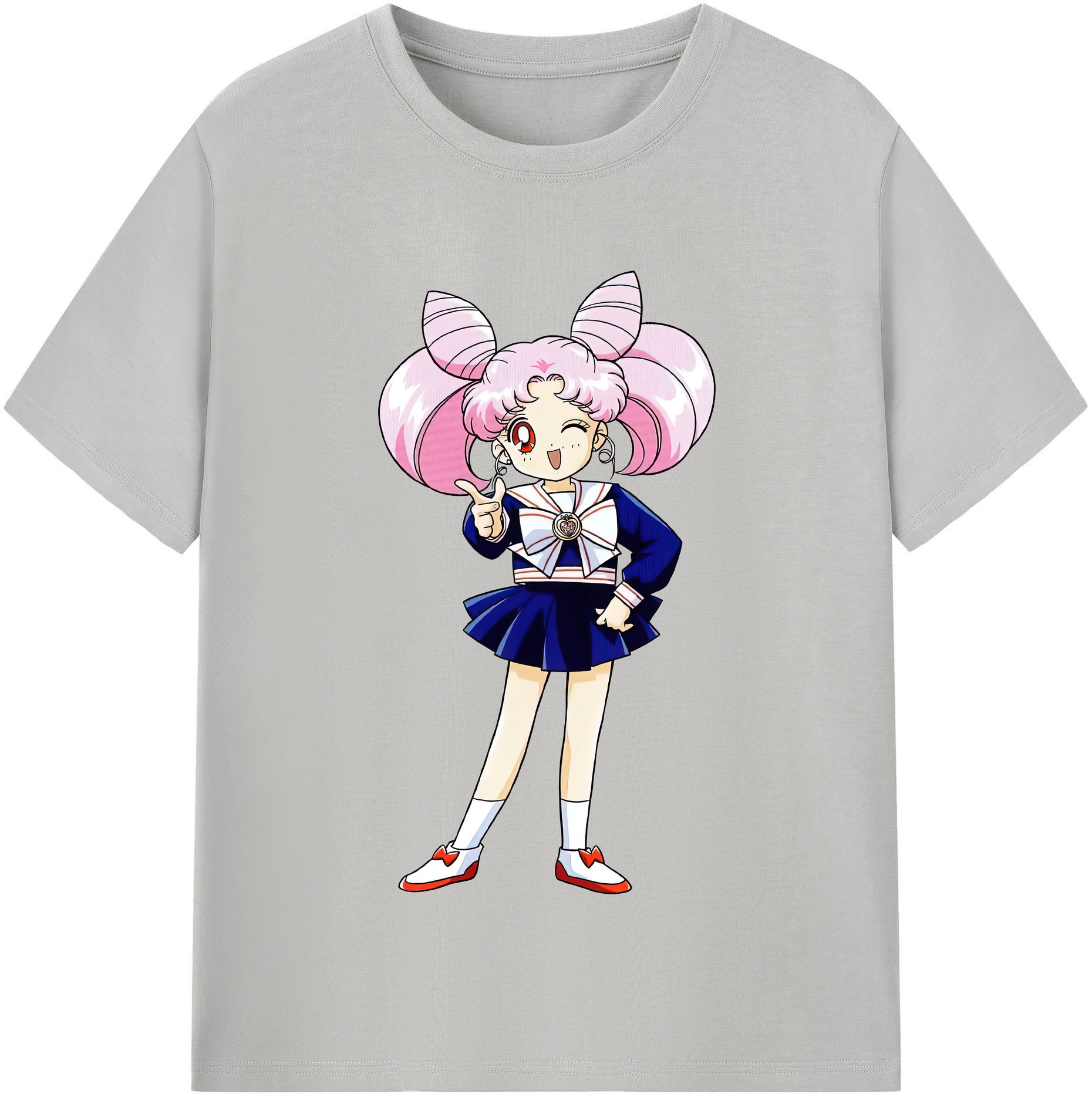 （画像用） 美少女戦士セーラームーン ちびうさ Sailor Moon Chibiusa Tsukino Usagi Small Lady Serenity レディースカジュアルプリントTシャツ（綿100％）