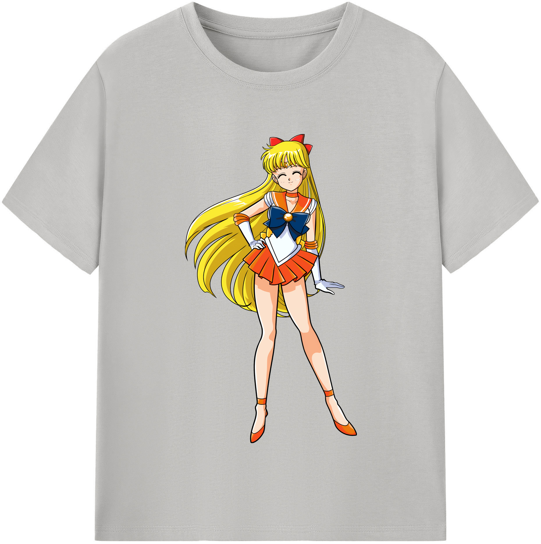（画像用） 美少女戦士セーラームーン 愛野 美奈子 あいの みなこ Sailor Moon Aino Minako レディースカジュアルプリントTシャツ（綿100％）